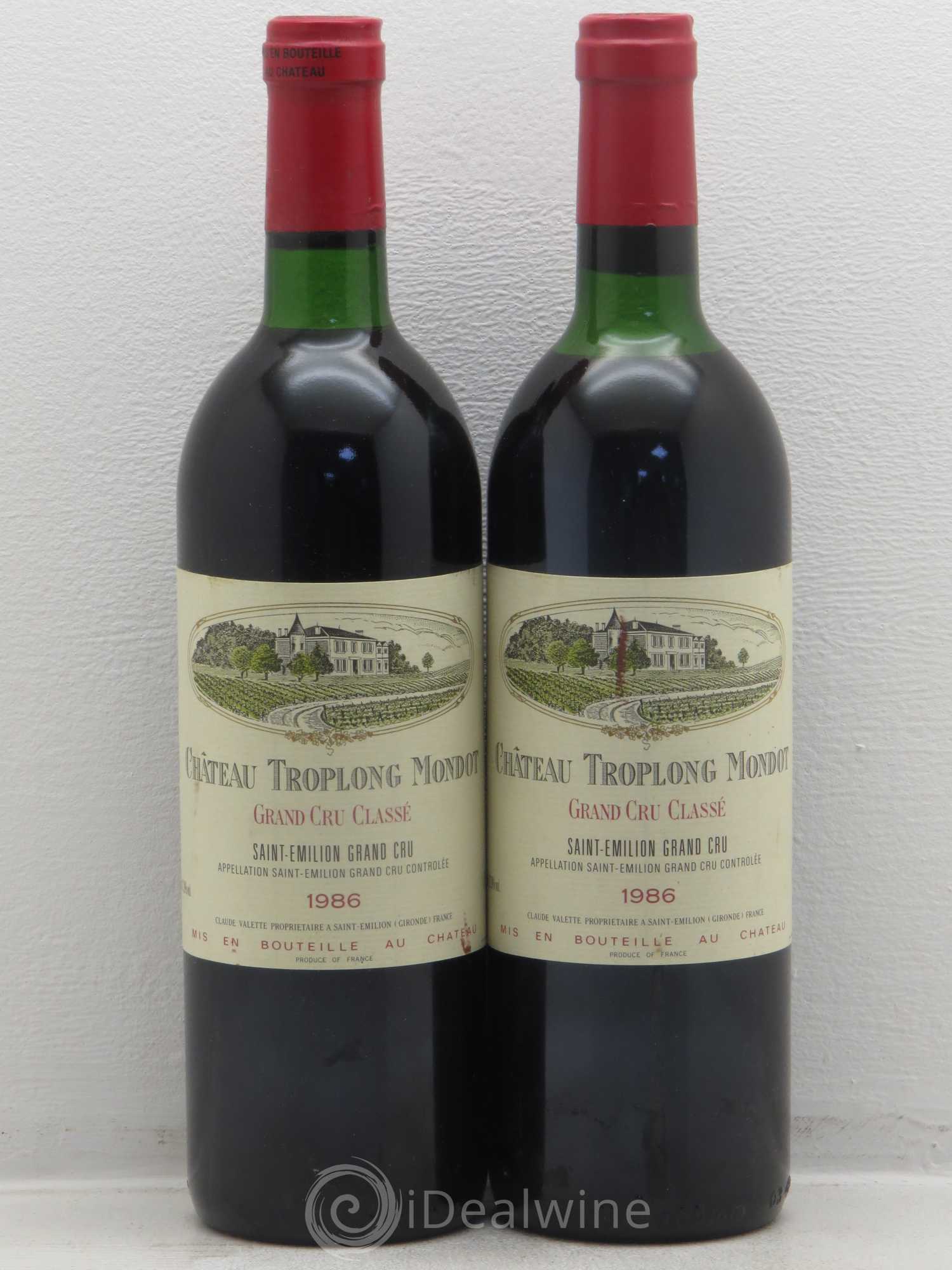 Château Troplong Mondot 1er Grand Cru Classé B 1986 - Lot de 4 bouteilles - 2
