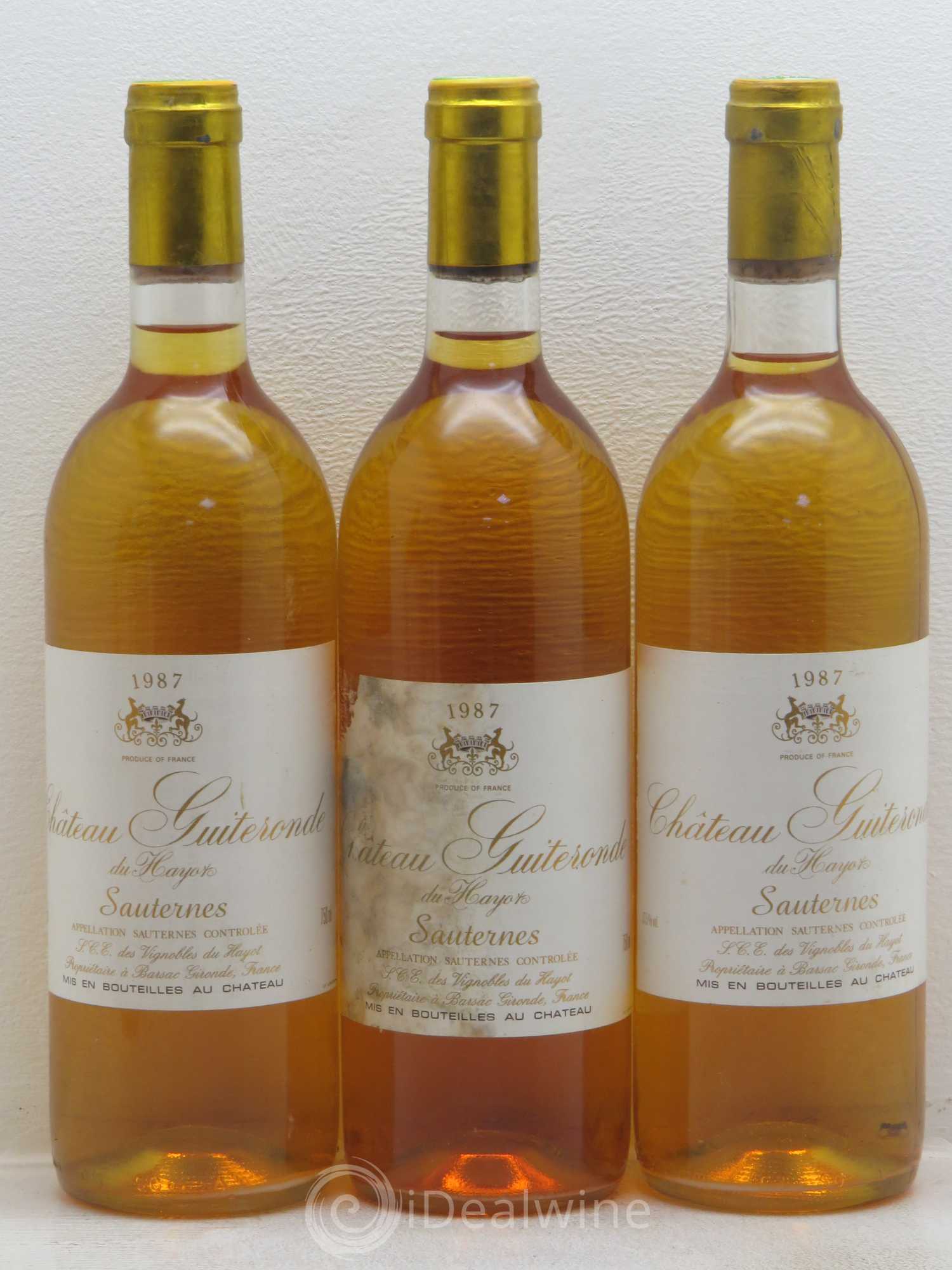 Sauternes Guiteronde du Hayot 1987 - Lotto di 6 bottiglie - 1