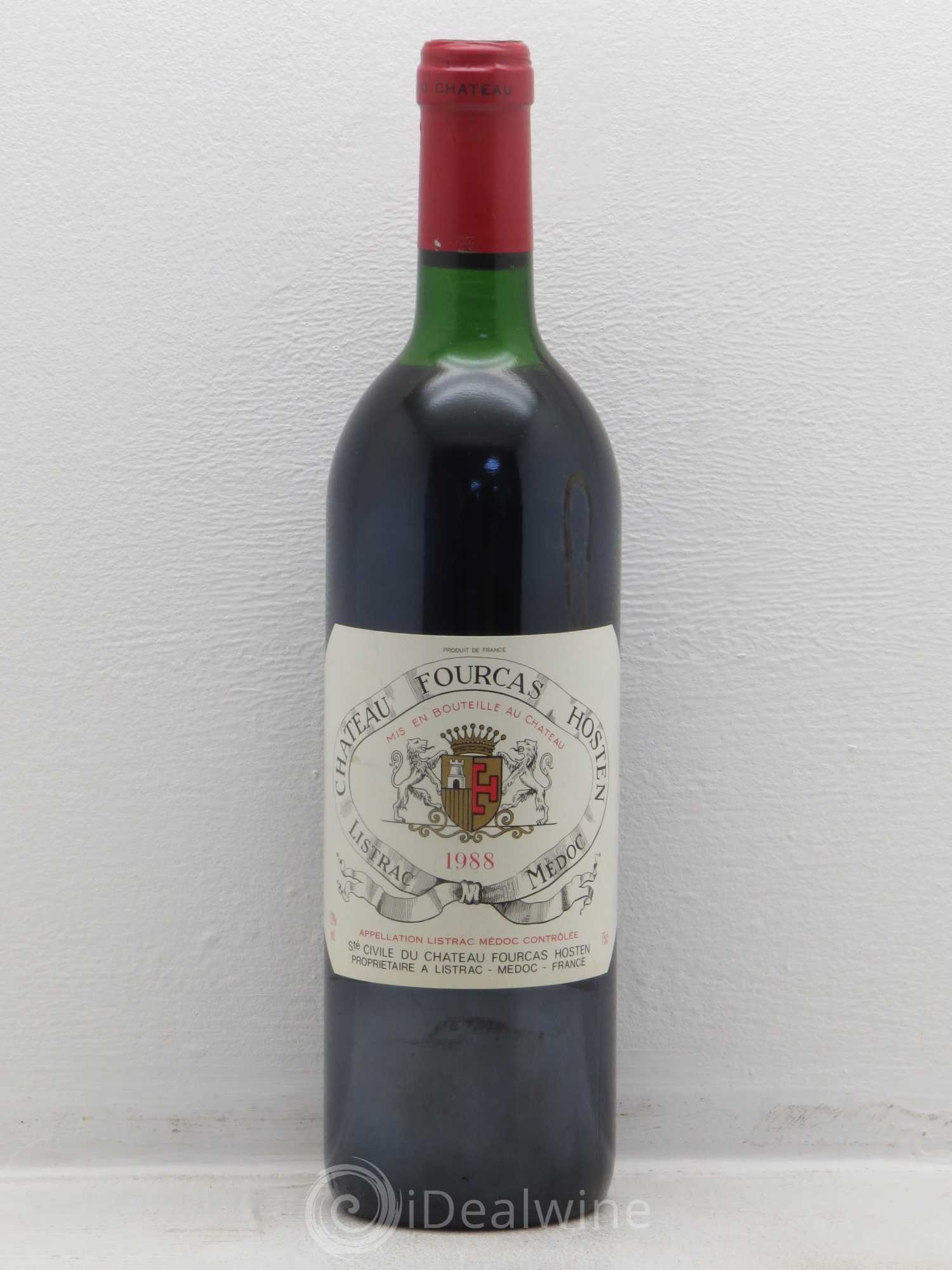 Château Fourcas Hosten Cru Bourgeois 1988 - Lot de 1 bouteille - 0