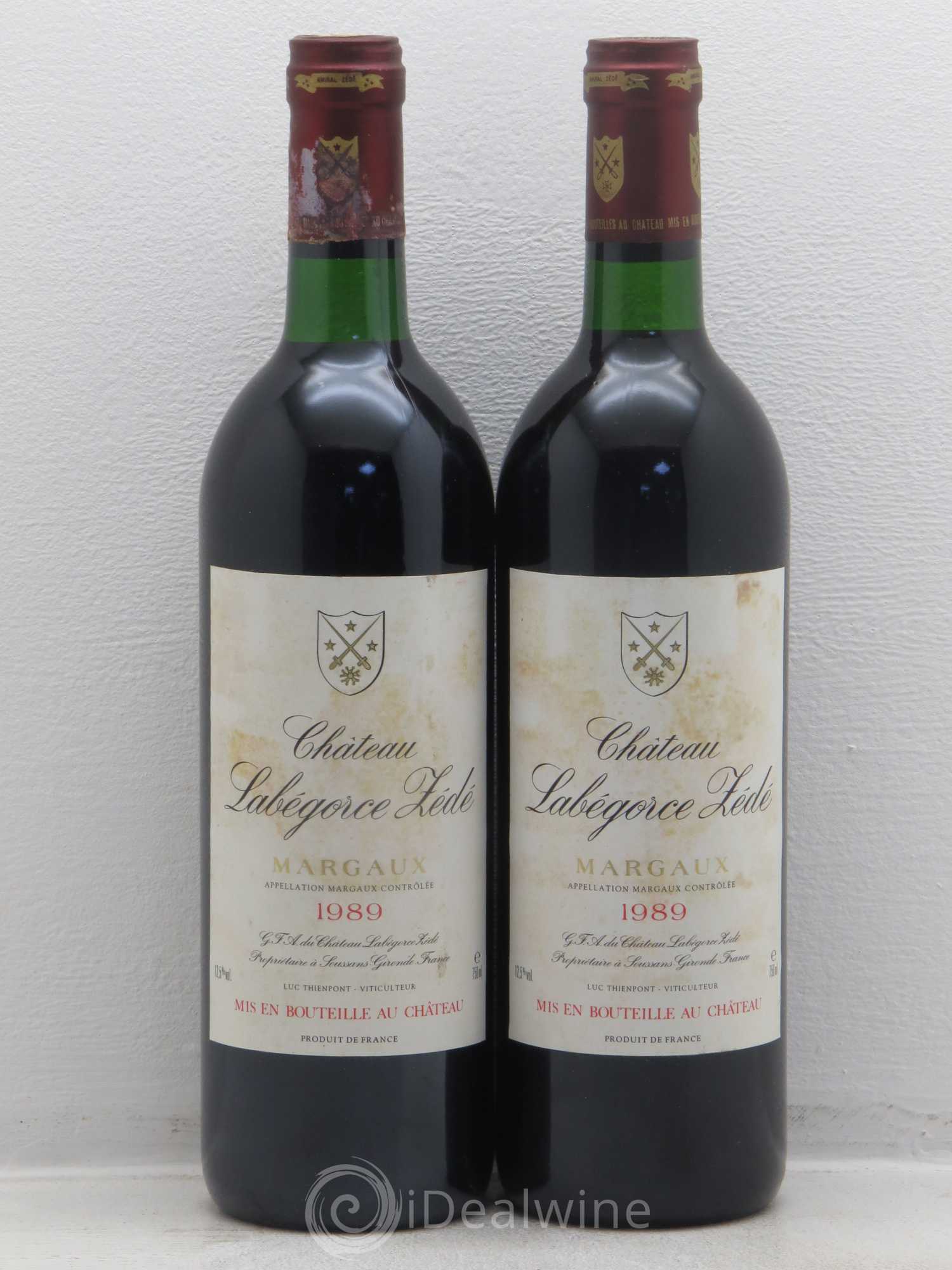 Château Labegorce Zédé Cru Bourgeois 1989 - Lot de 2 bouteilles - 0