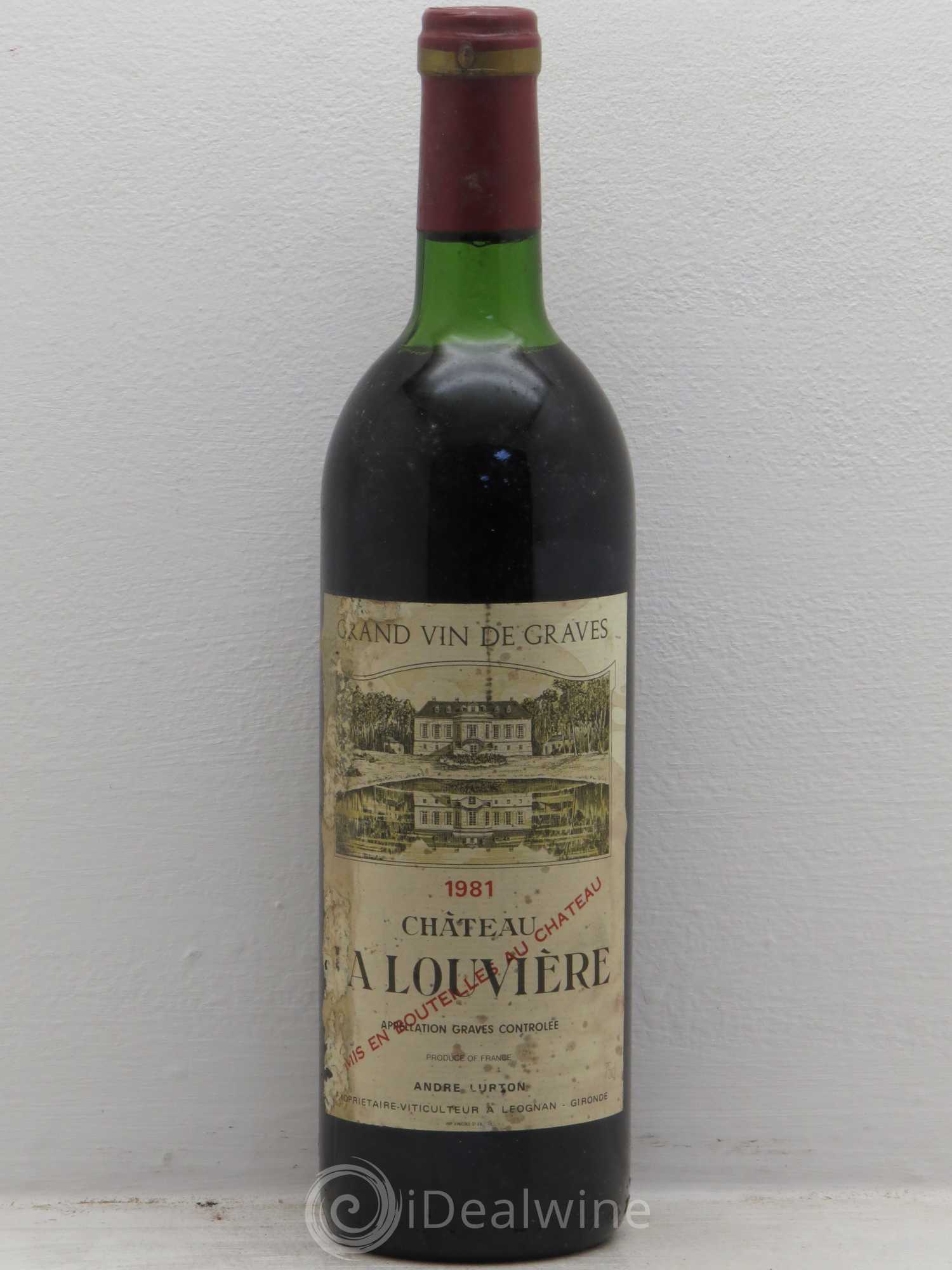 Château la Louvière 1981 - Lot de 1 bouteille - 0