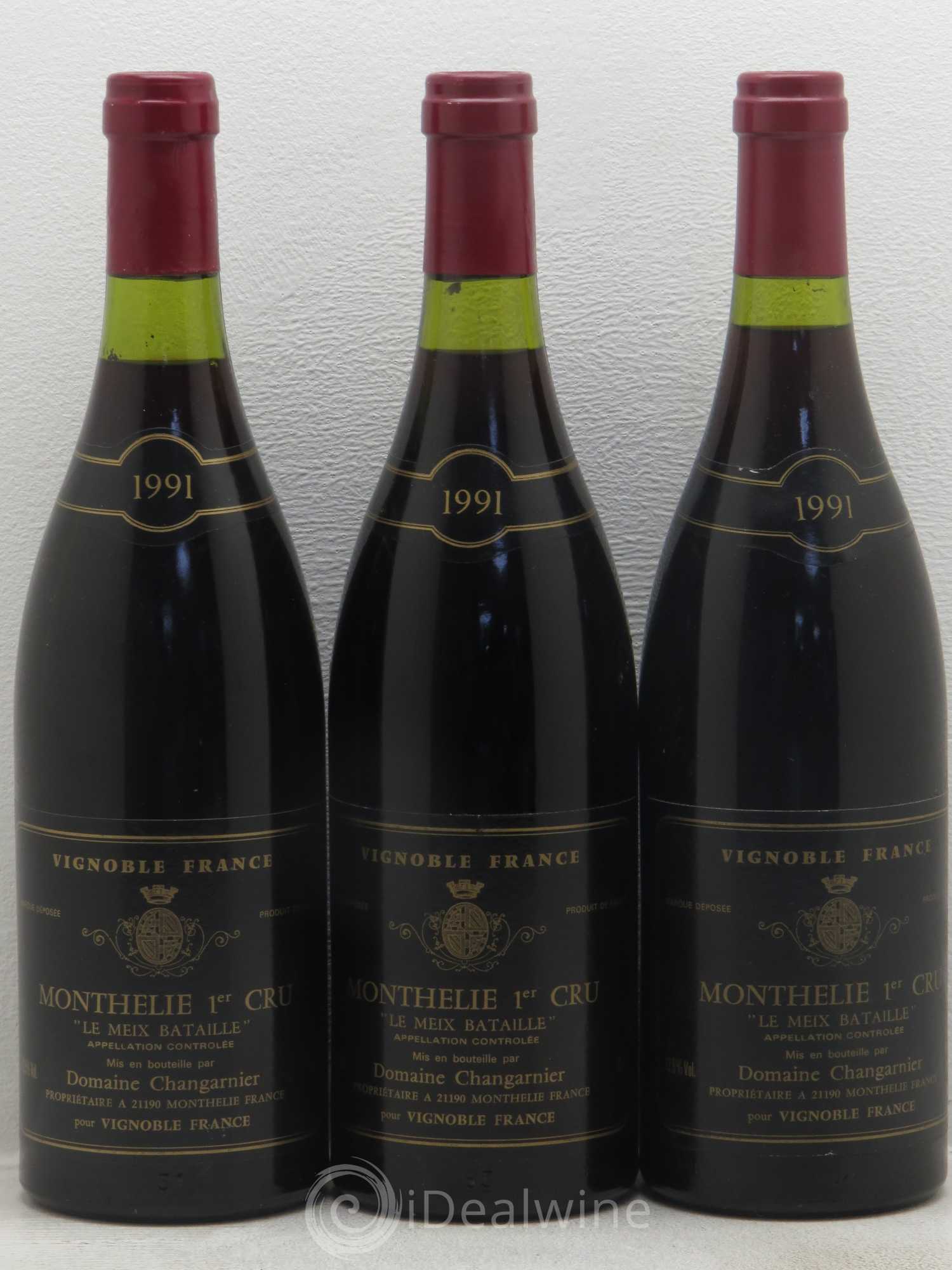 Monthélie 1er Cru Meix Bataille Changarnier 1991 - Lot de 6 bouteilles - 2