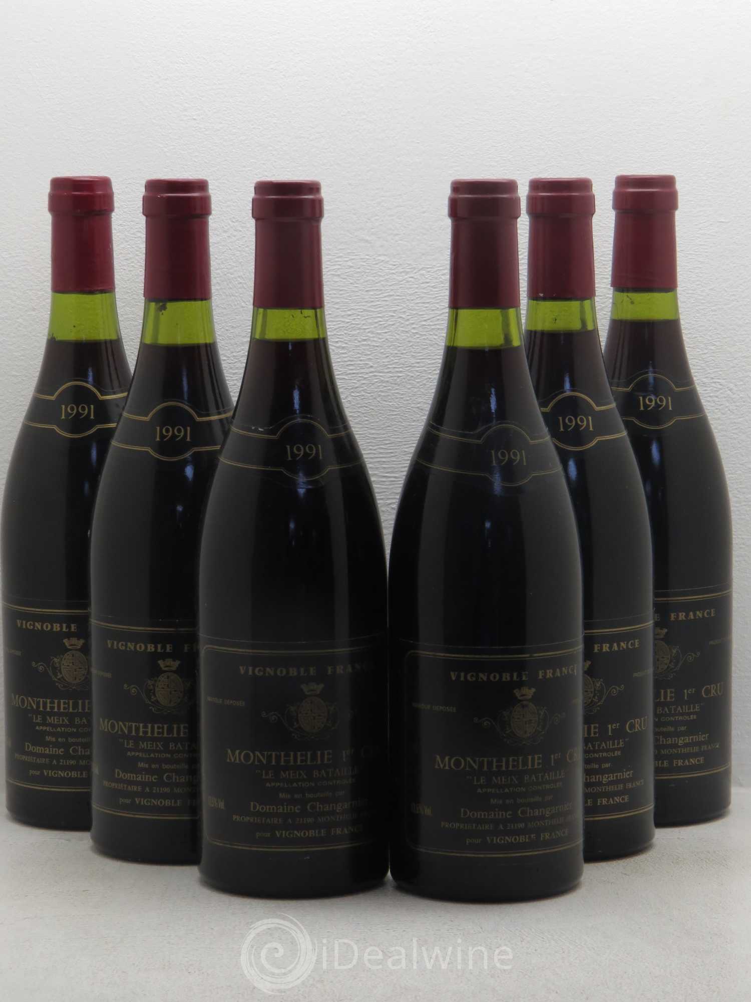 Monthélie 1er Cru Meix Bataille Changarnier 1991 - Lot de 6 bouteilles - 0