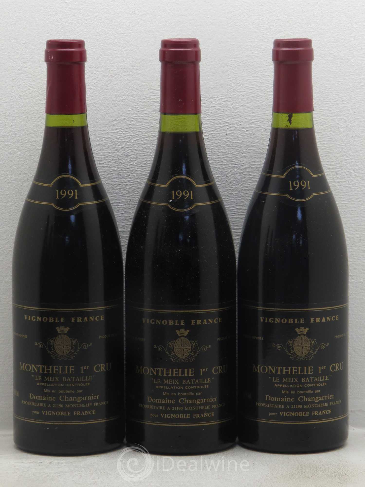 Monthélie 1er Cru Meix Bataille Changarnier 1991 - Lot de 6 bouteilles - 1