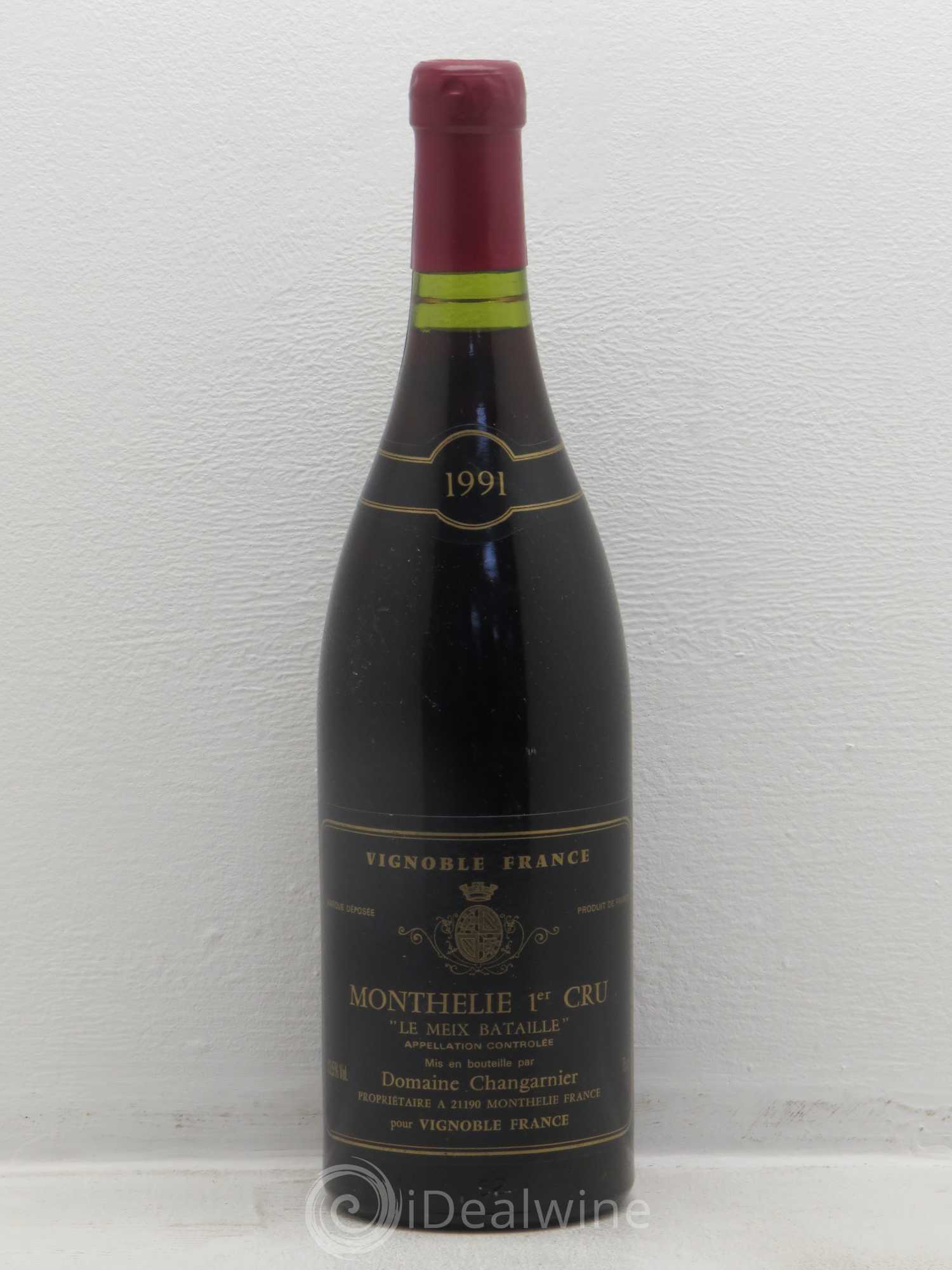 Monthélie 1er Cru Meix Bataille Changarnier 1991 - Lot de 1 bouteille - 0