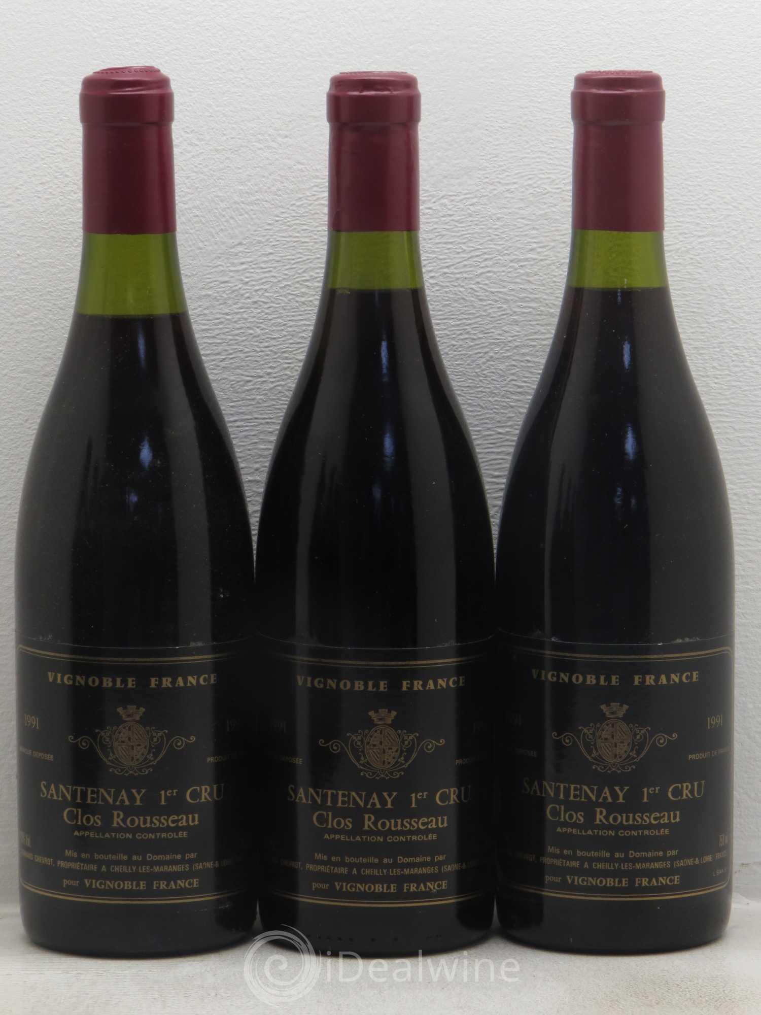Santenay 1er Cru Clos Rousseau Chevrot 1991 - Lot de 6 bouteilles - 1