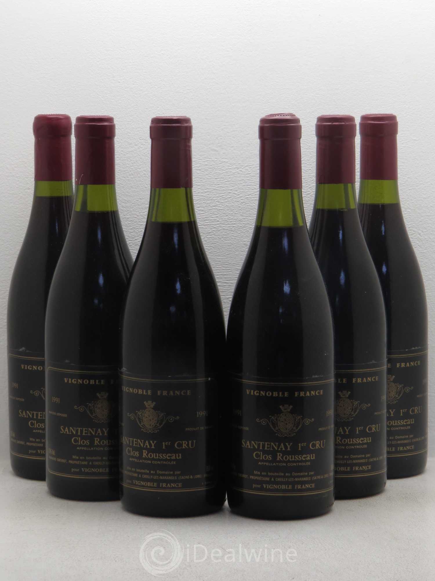 Santenay 1er Cru Clos Rousseau Chevrot 1991 - Lot de 6 bouteilles - 0