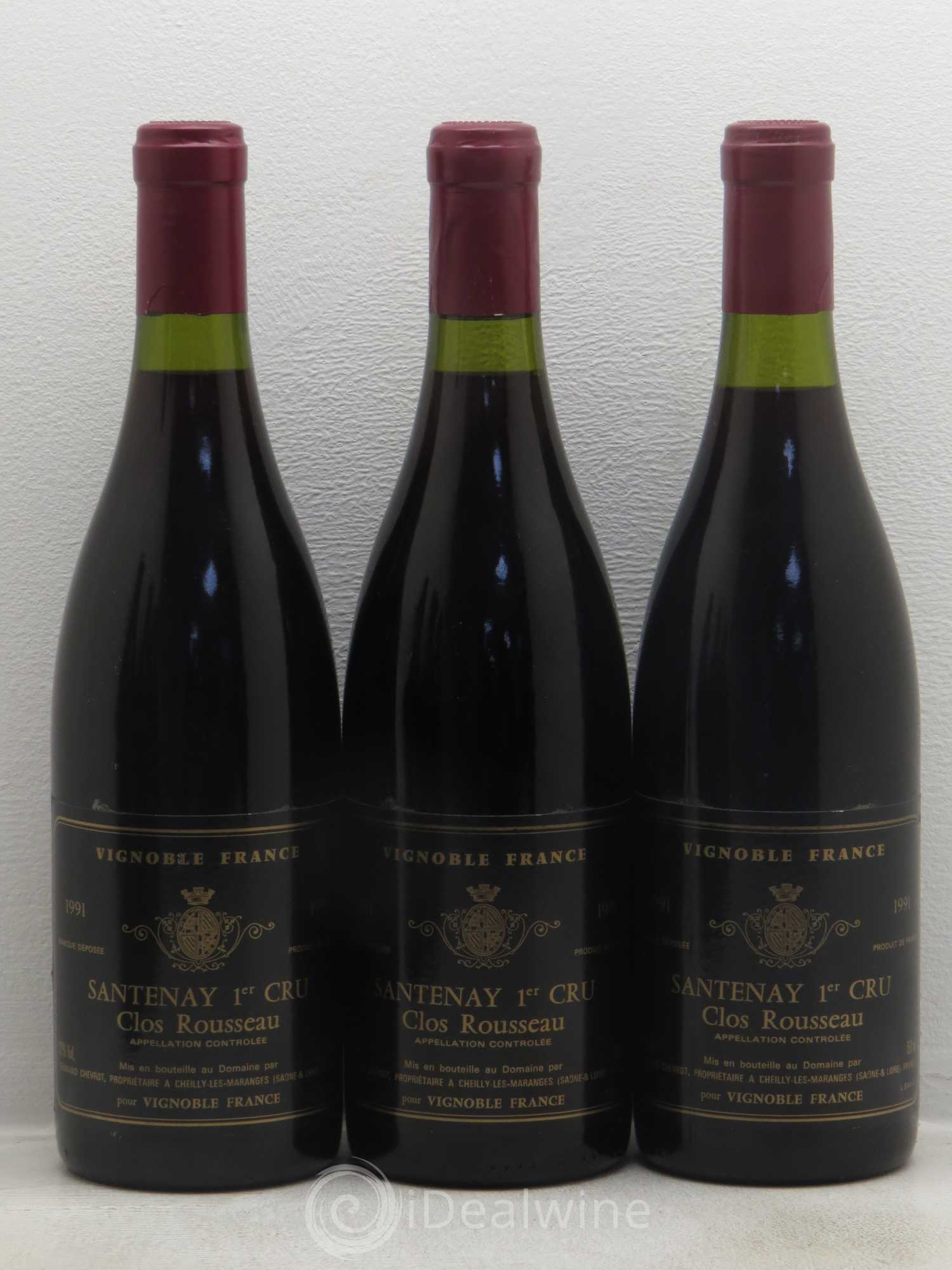 Santenay 1er Cru Clos Rousseau Chevrot 1991 - Lot de 6 bouteilles - 1