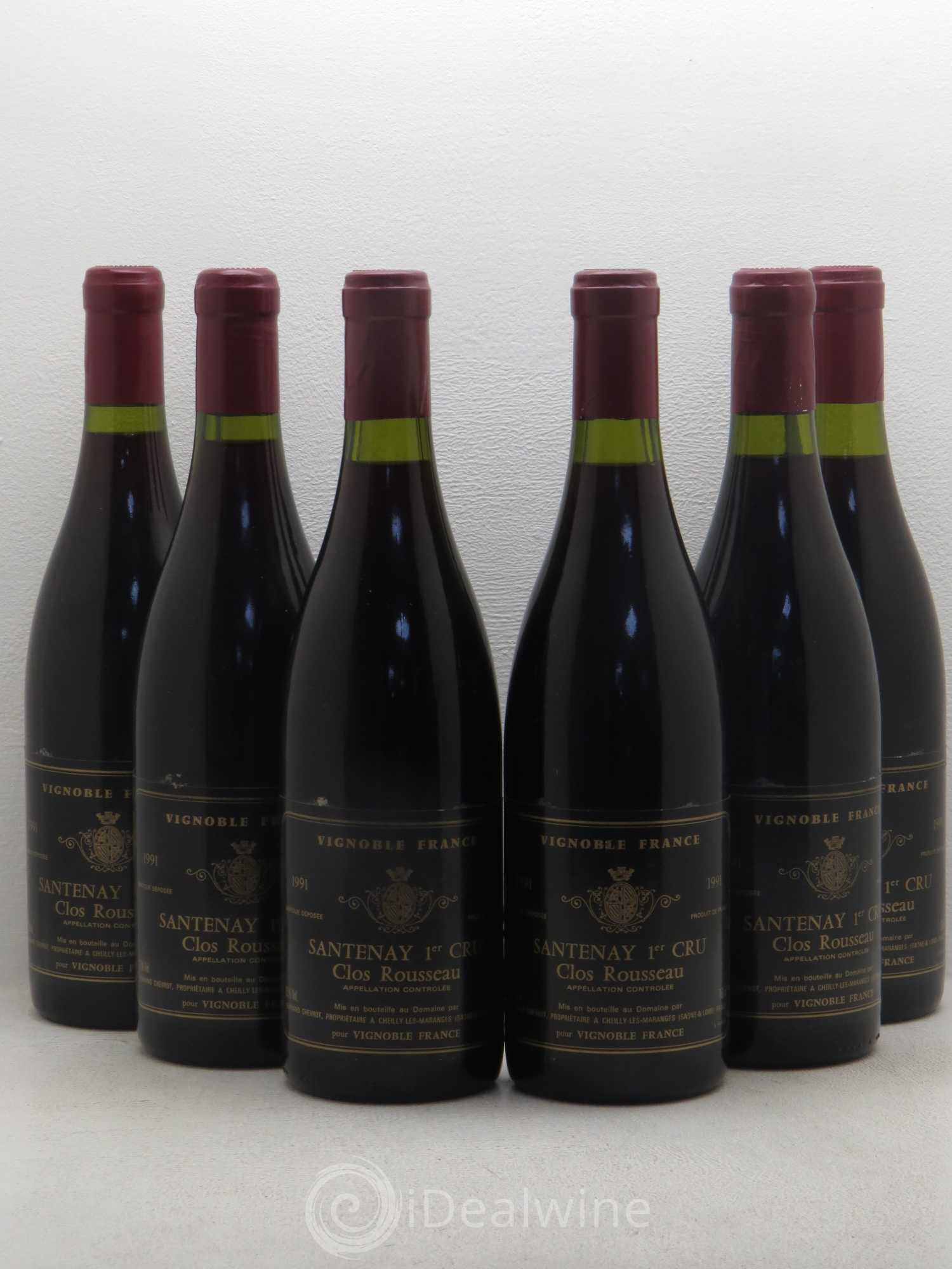 Santenay 1er Cru Clos Rousseau Chevrot 1991 - Lot de 6 bouteilles - 0