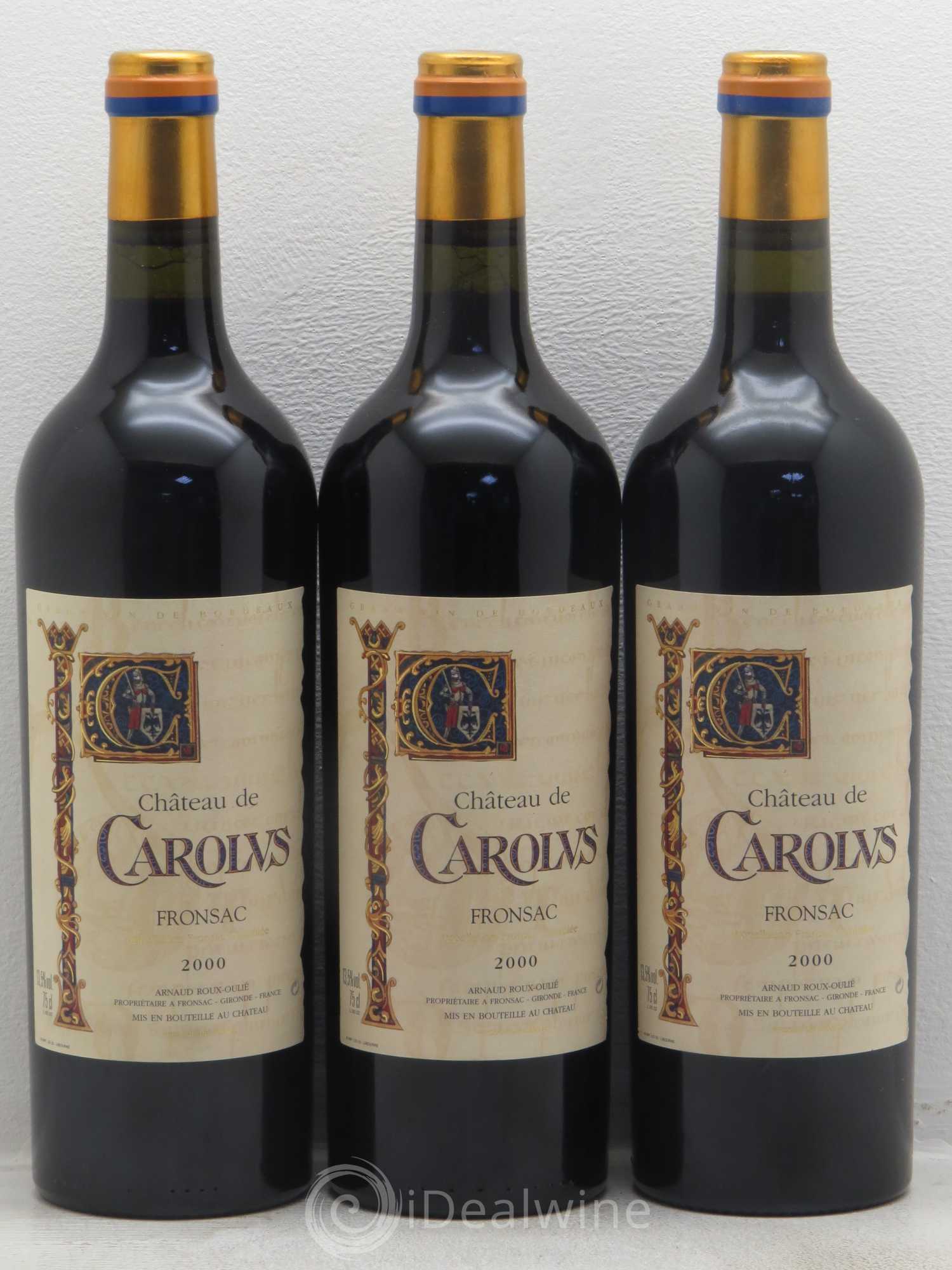 Fronsac Carolus 2000 - Lot de 3 bouteilles - 0