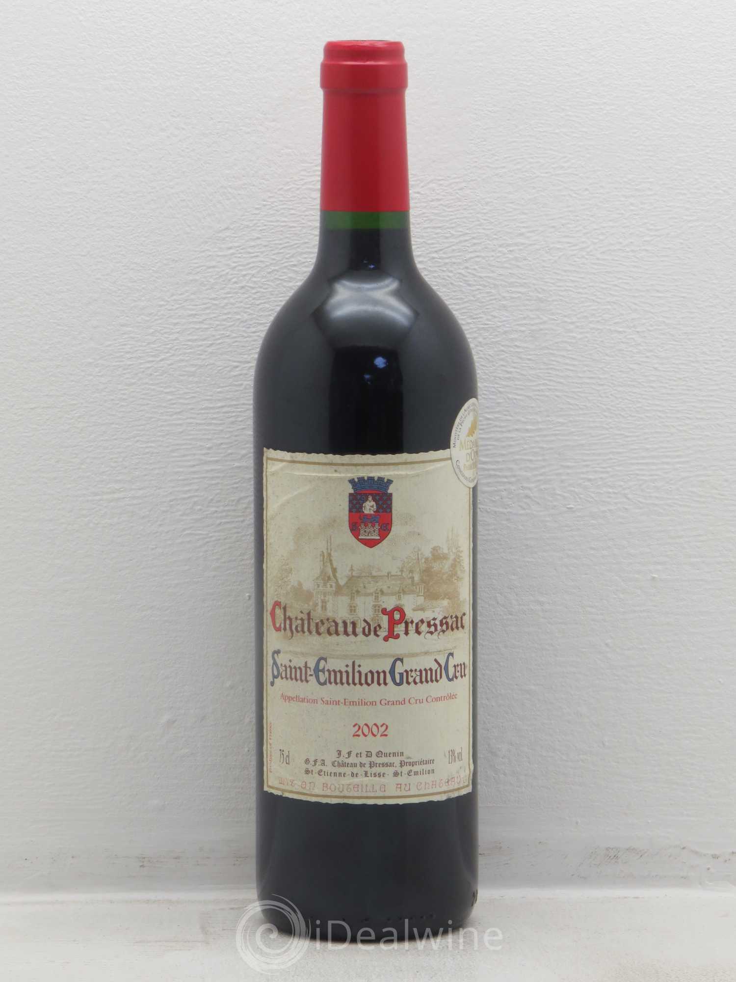 Château de Pressac Grand Cru Classé 2002 - Lot de 1 bouteille - 0