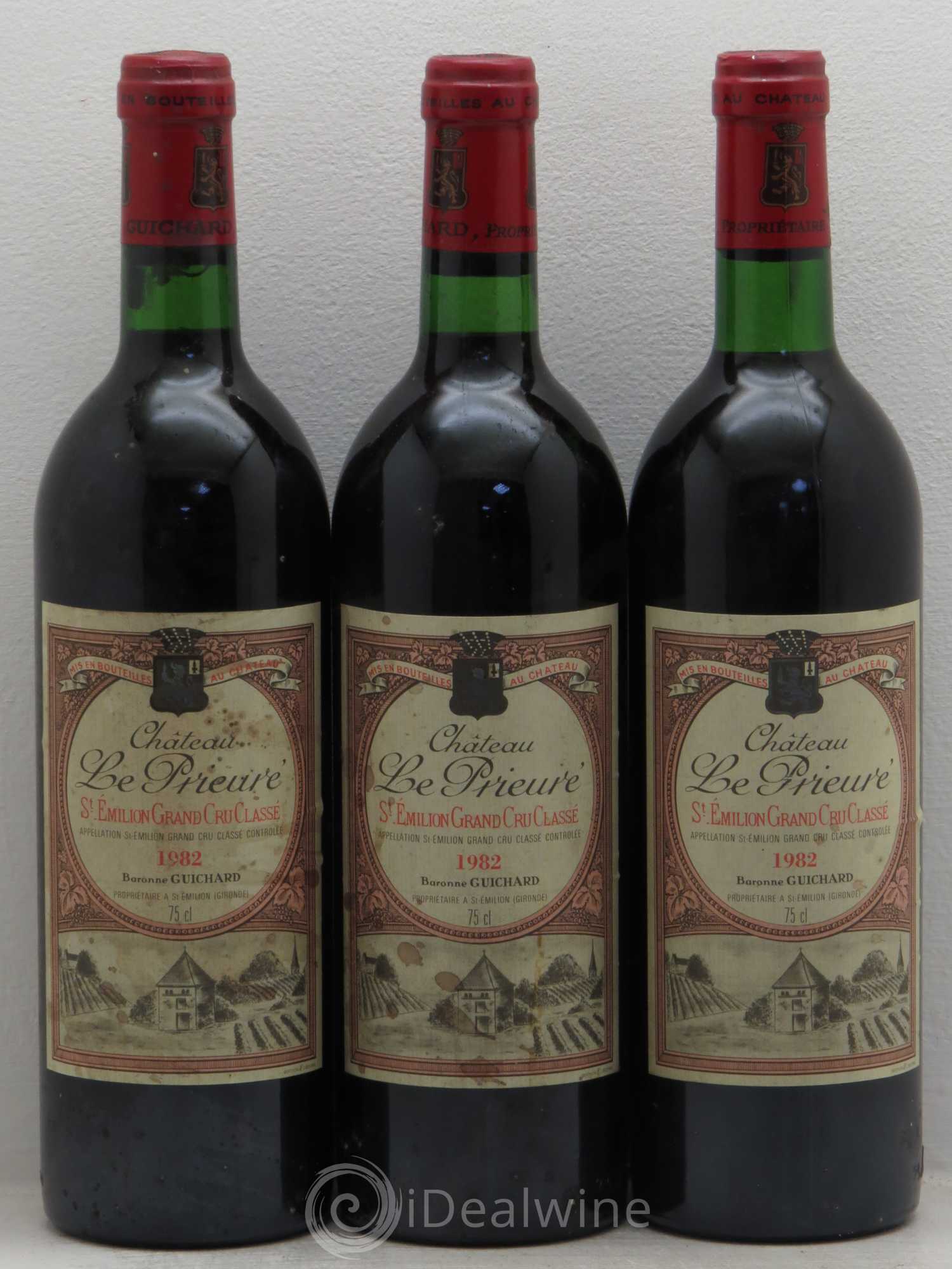 Château le Prieuré Grand Cru Classé 1982 - Lot de 3 bouteilles - 0
