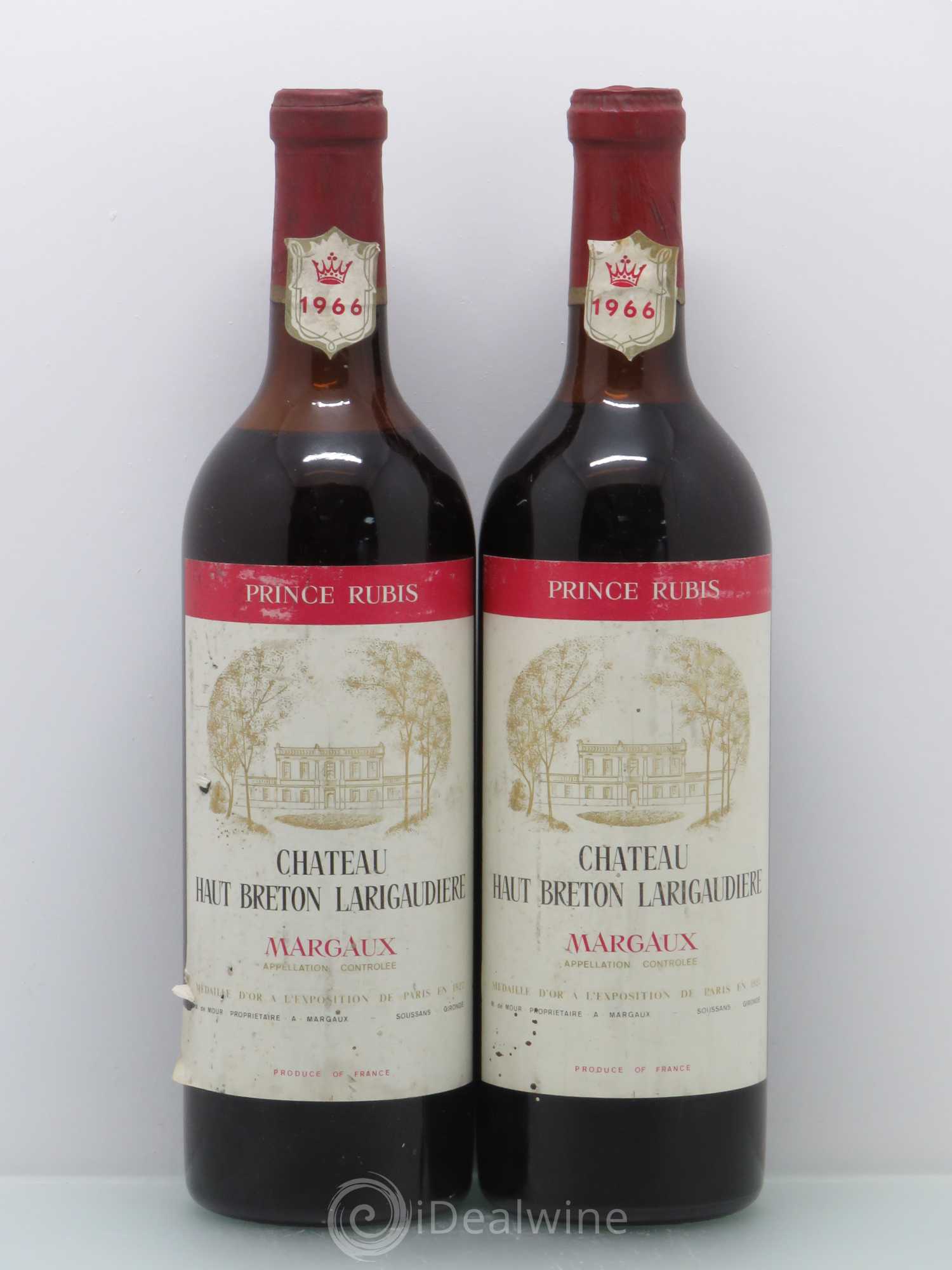 Château Haut Breton Larigaudière Cru Bourgeois 1966 - Lot de 2 bouteilles - 0