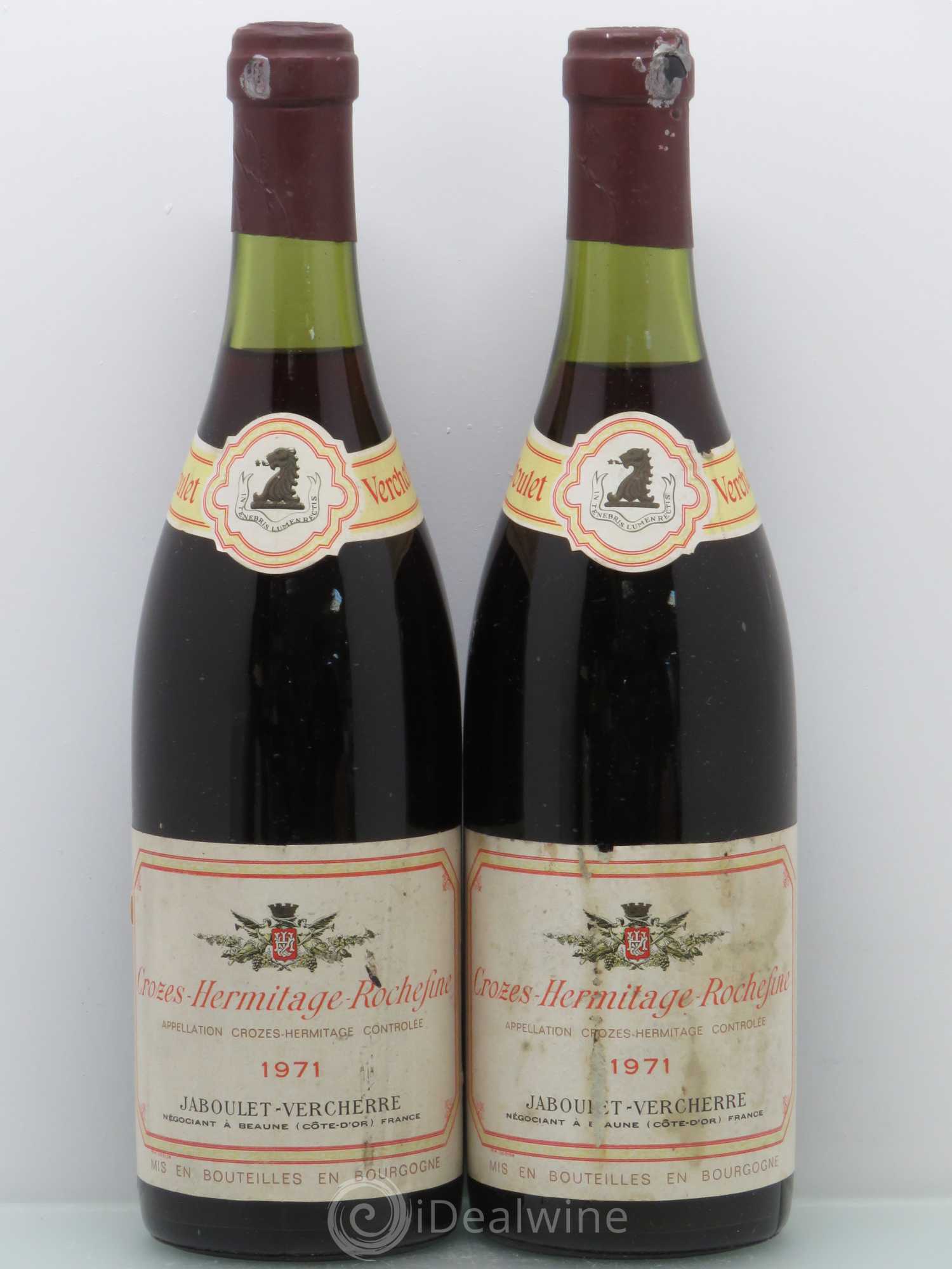 Crozes-Hermitage Rochefine - Jaboulet Vercherre 1971 - Lot de 2 bouteilles - 0