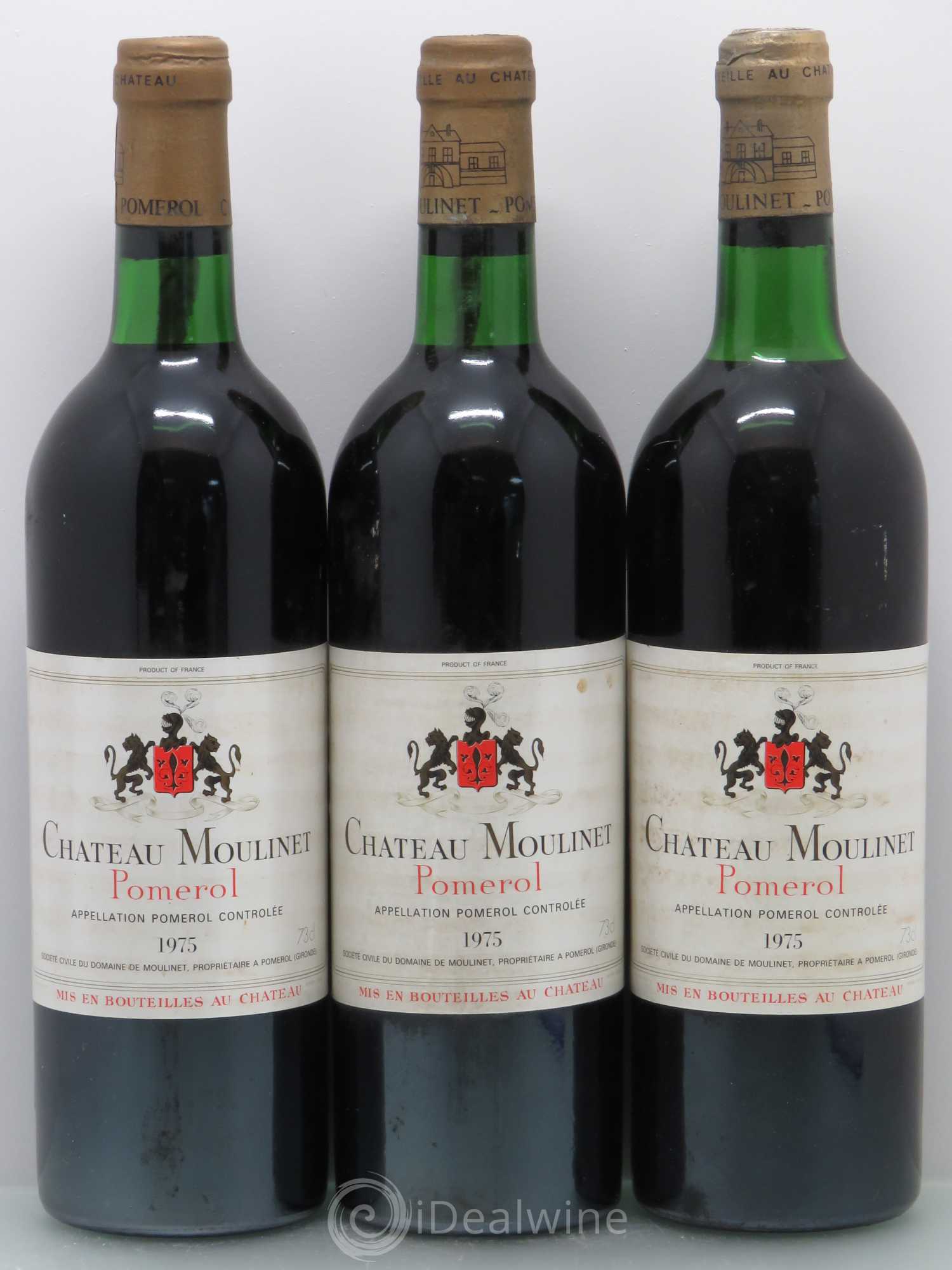 Château Moulinet 1975 - Lot de 3 bouteilles - 0