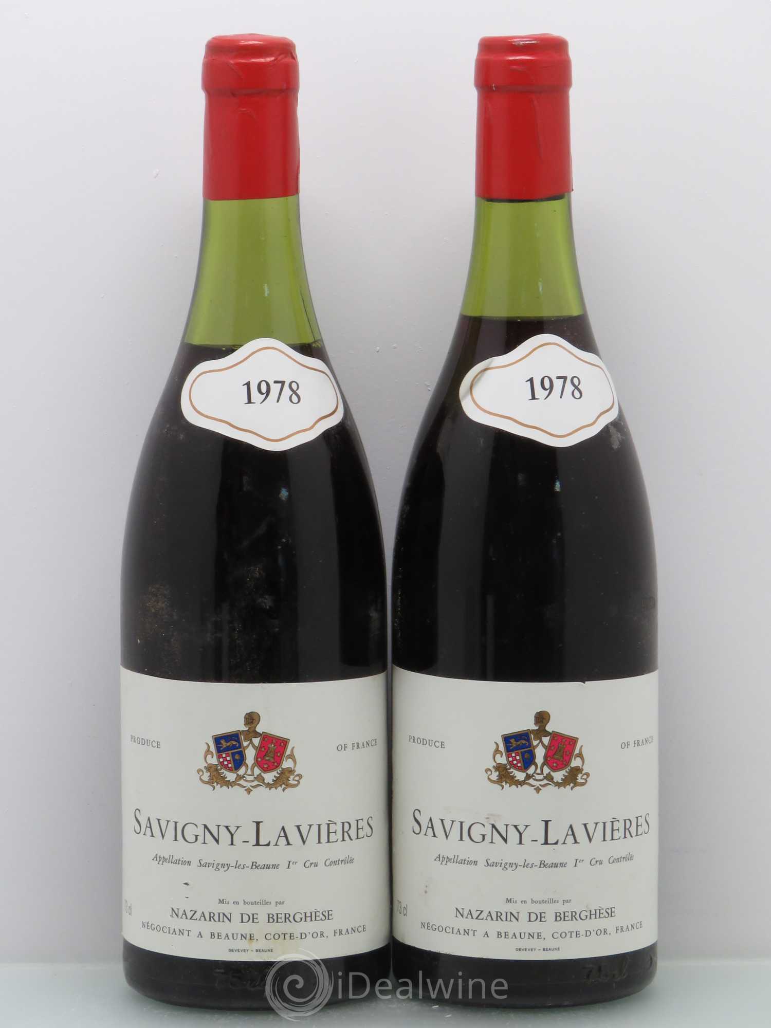 Savigny-lès-Beaune 1er Cru Lavières - Nazarin de Berghese 1978 - Posten von 2 Flaschen - 0