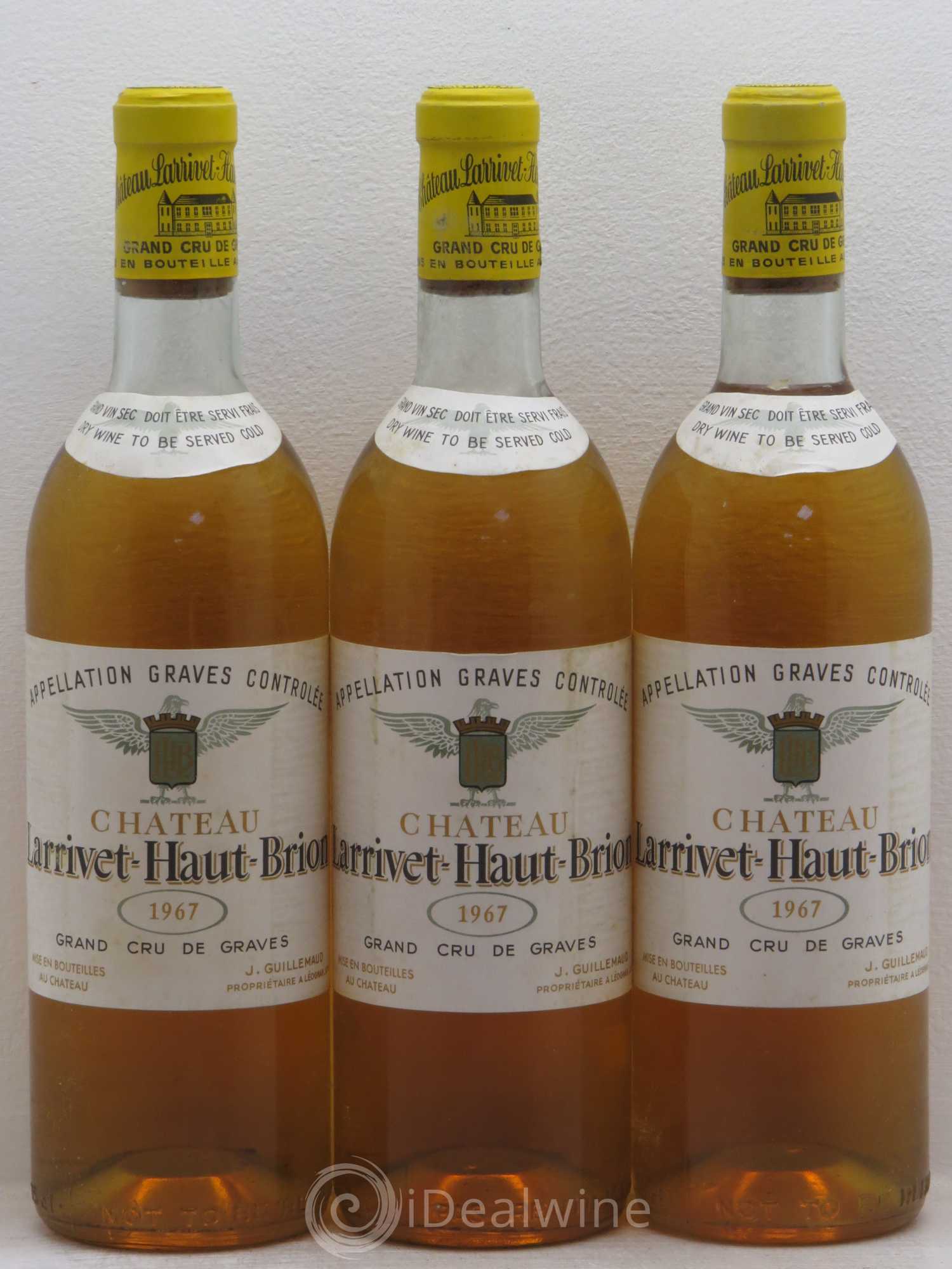 Château Larrivet Haut-Brion 1967 - Lot de 3 bouteilles - 0