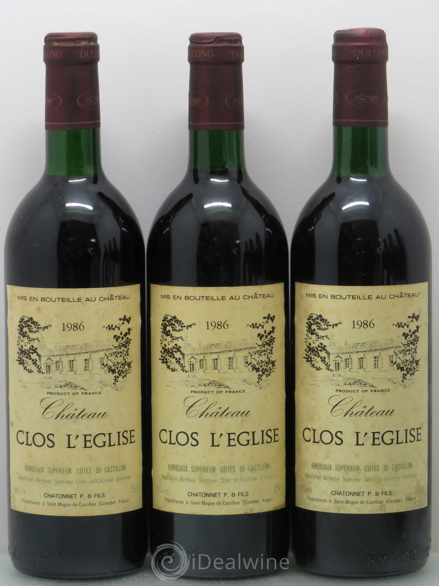 Clos l'Eglise 1986 - Lot de 3 bouteilles - 0