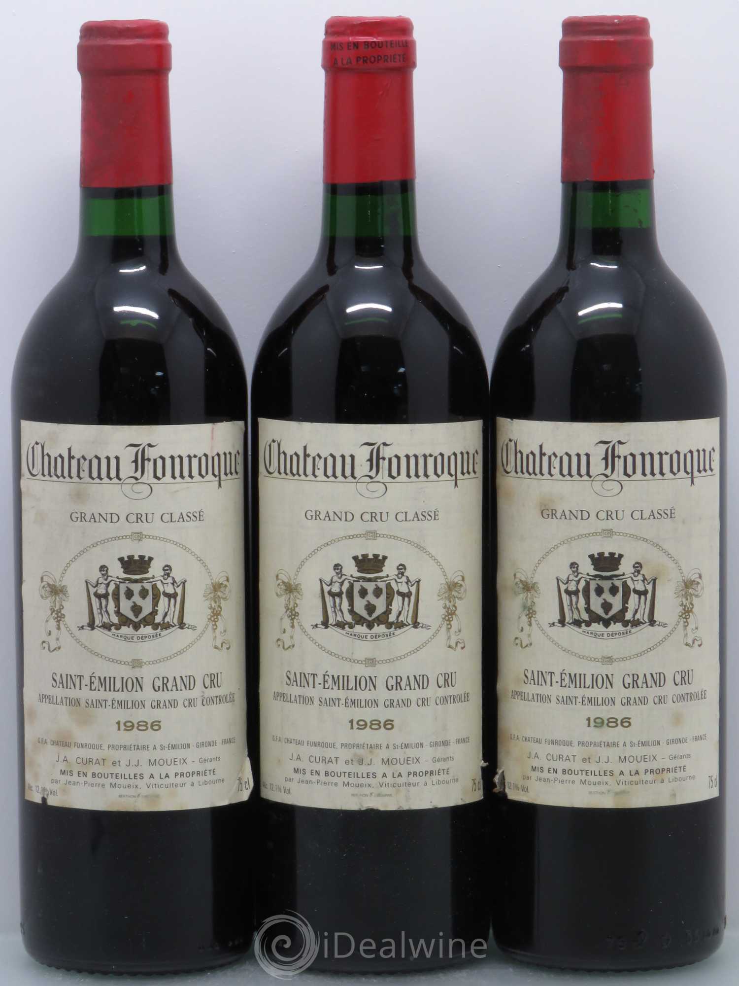Château Fonroque Grand Cru Classé 1986 - Lot de 3 bouteilles - 0