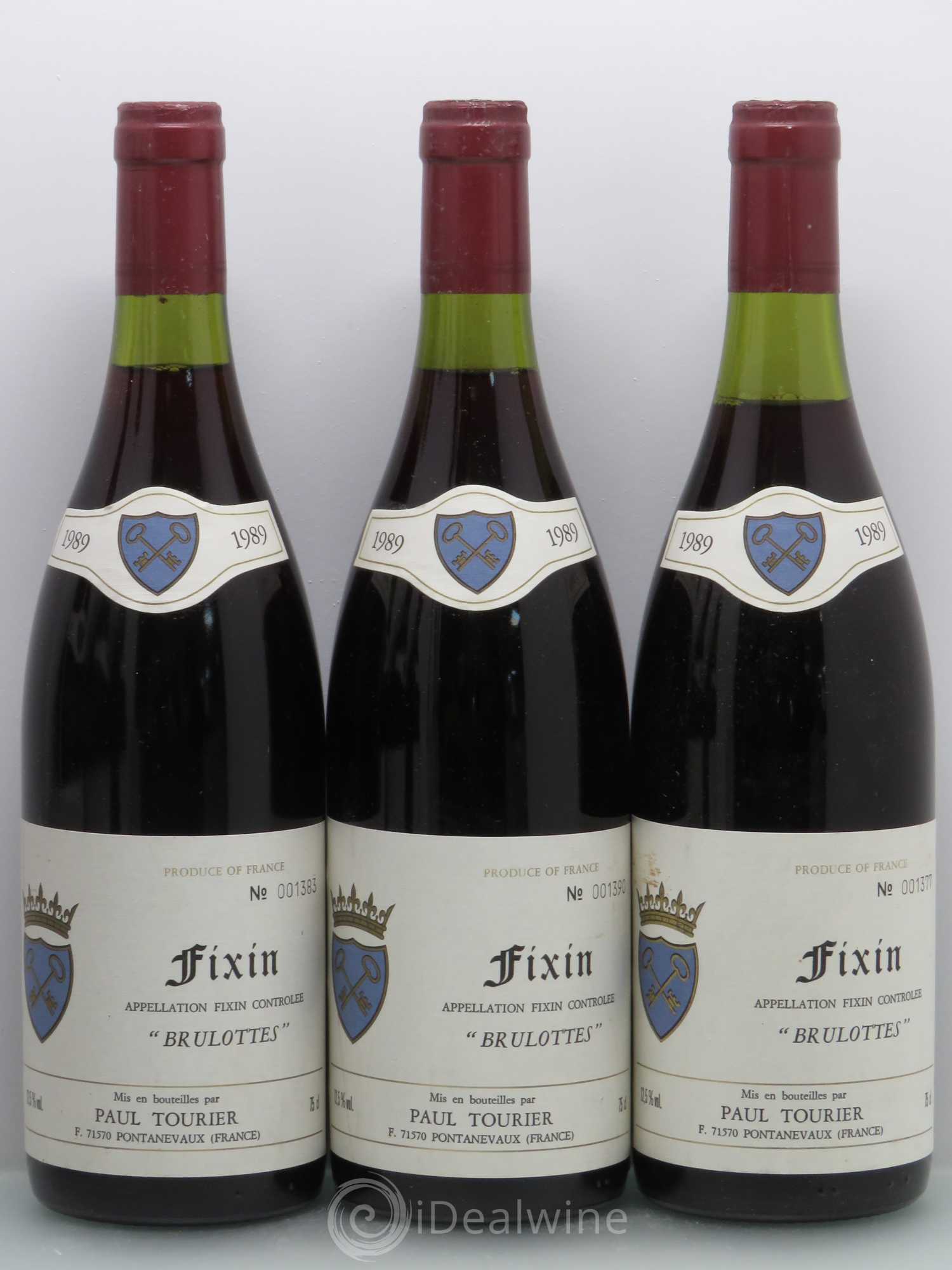 Fixin Brulottes Tourier 1989 - Posten von 3 Flaschen - 0