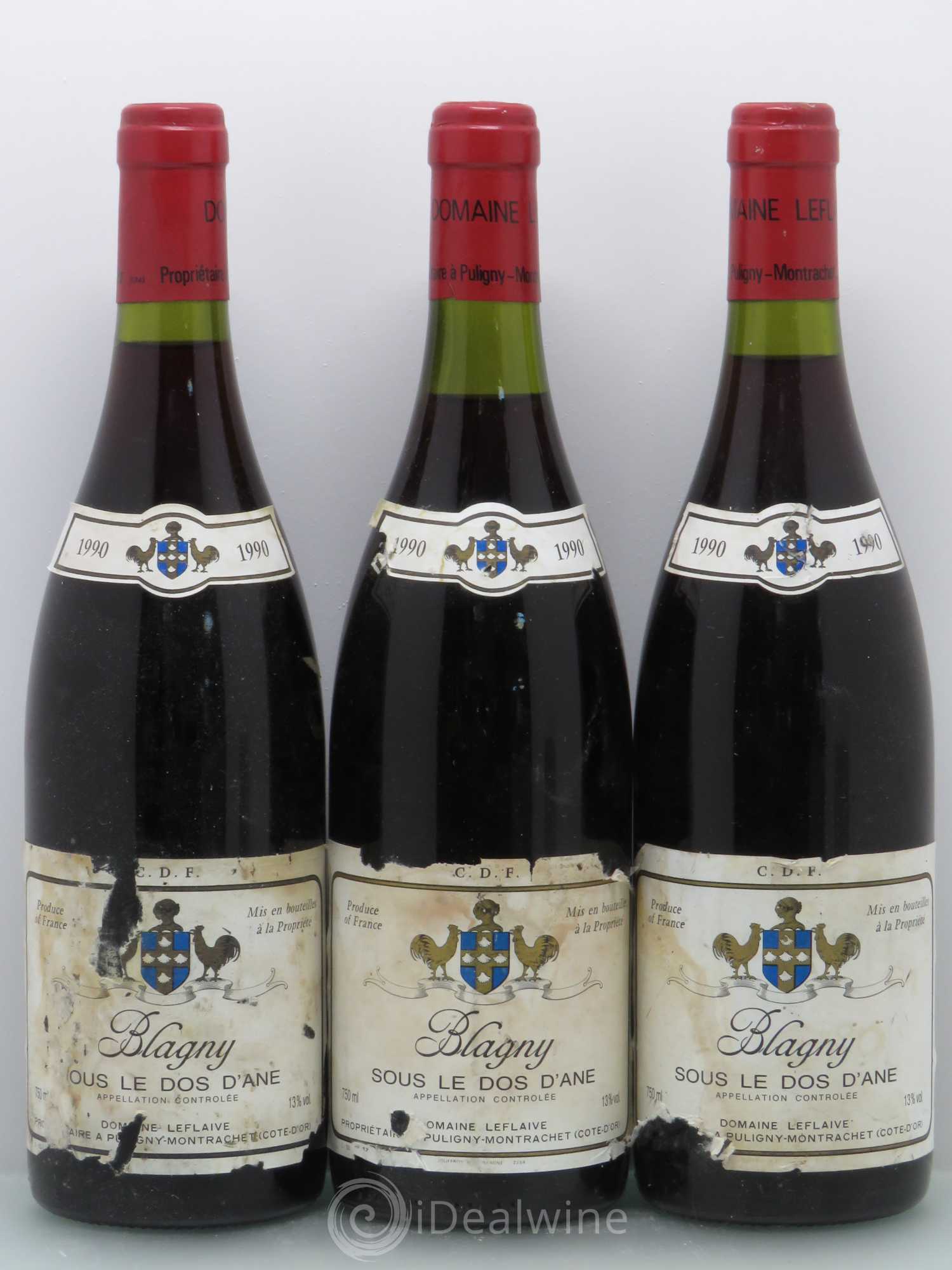 Blagny 1er Cru Sous le Dos d'Ane - Domaine Leflaive 1990 - Posten von 3 Flaschen - 0