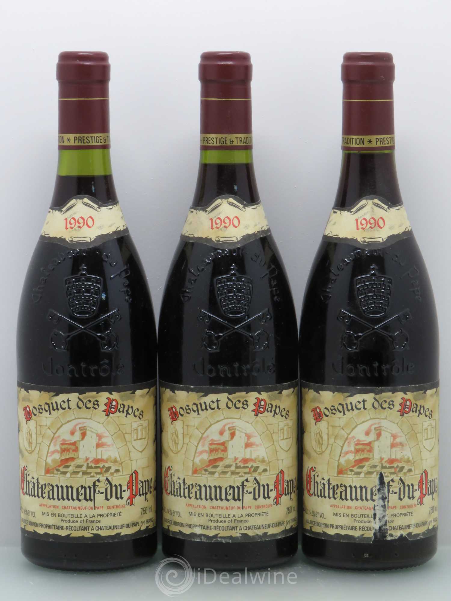 Châteauneuf-du-Pape Bosquet des Papes 1990 - Posten von 3 Flaschen - 0