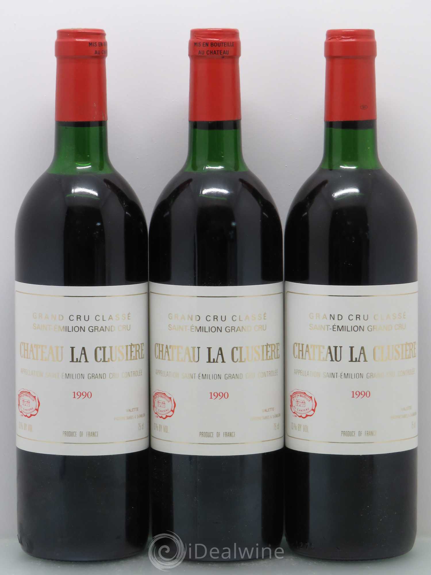 Château la Clusière 1990 - Lot de 3 bouteilles - 0