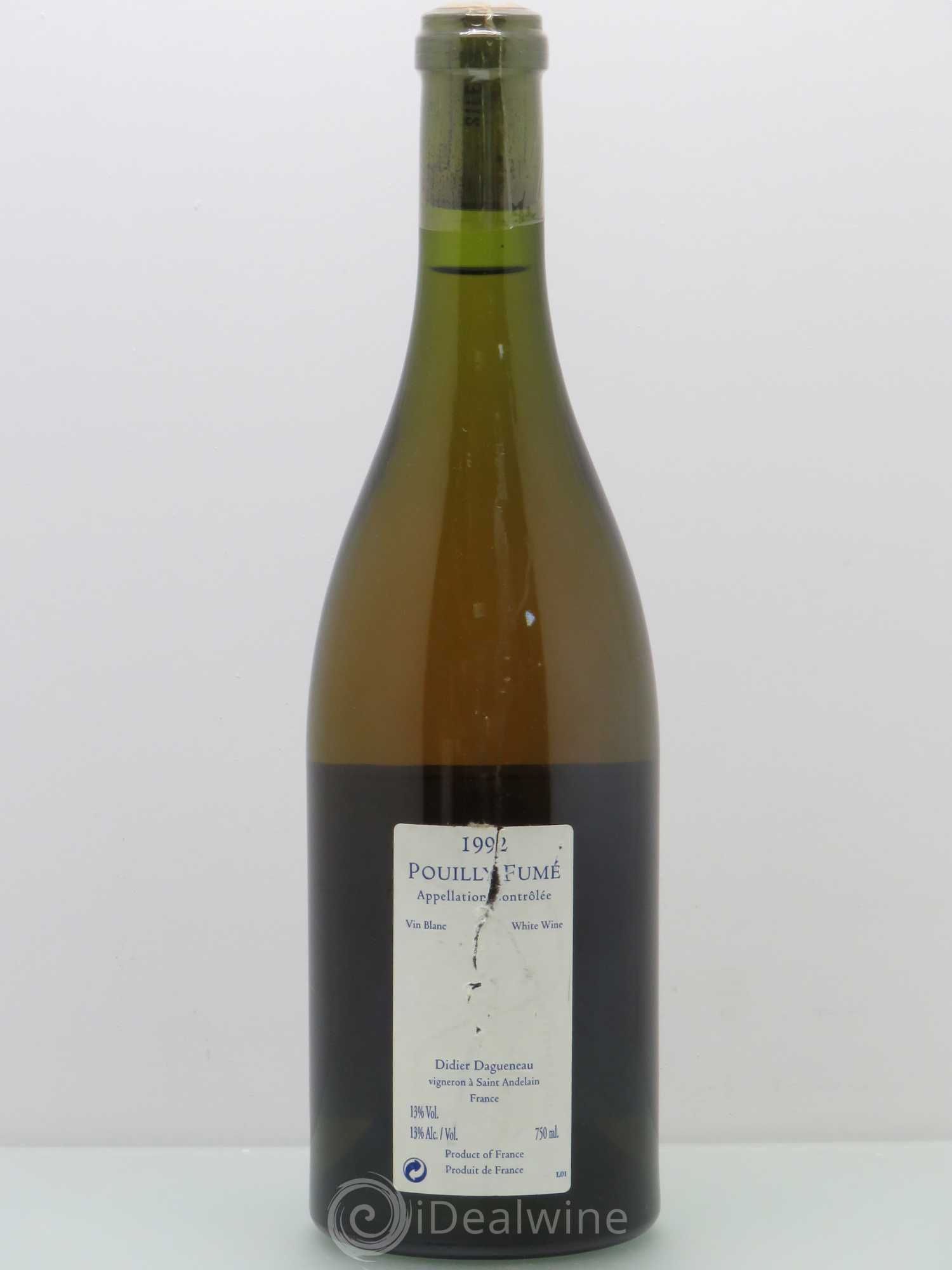 Vin de France (anciennement Pouilly-Fumé) Silex Dagueneau (Domaine Didier - Louis-Benjamin) 1992 - Lot de 1 bouteille - 1