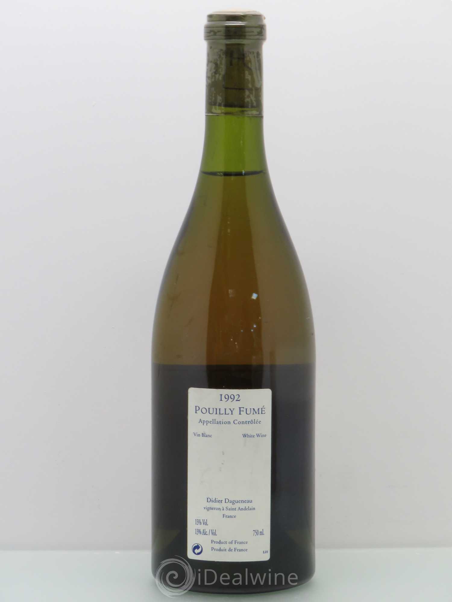 Vin de France (anciennement Pouilly-Fumé) Silex Dagueneau (Domaine Didier - Louis-Benjamin) 1992 - Lot de 1 bouteille - 1