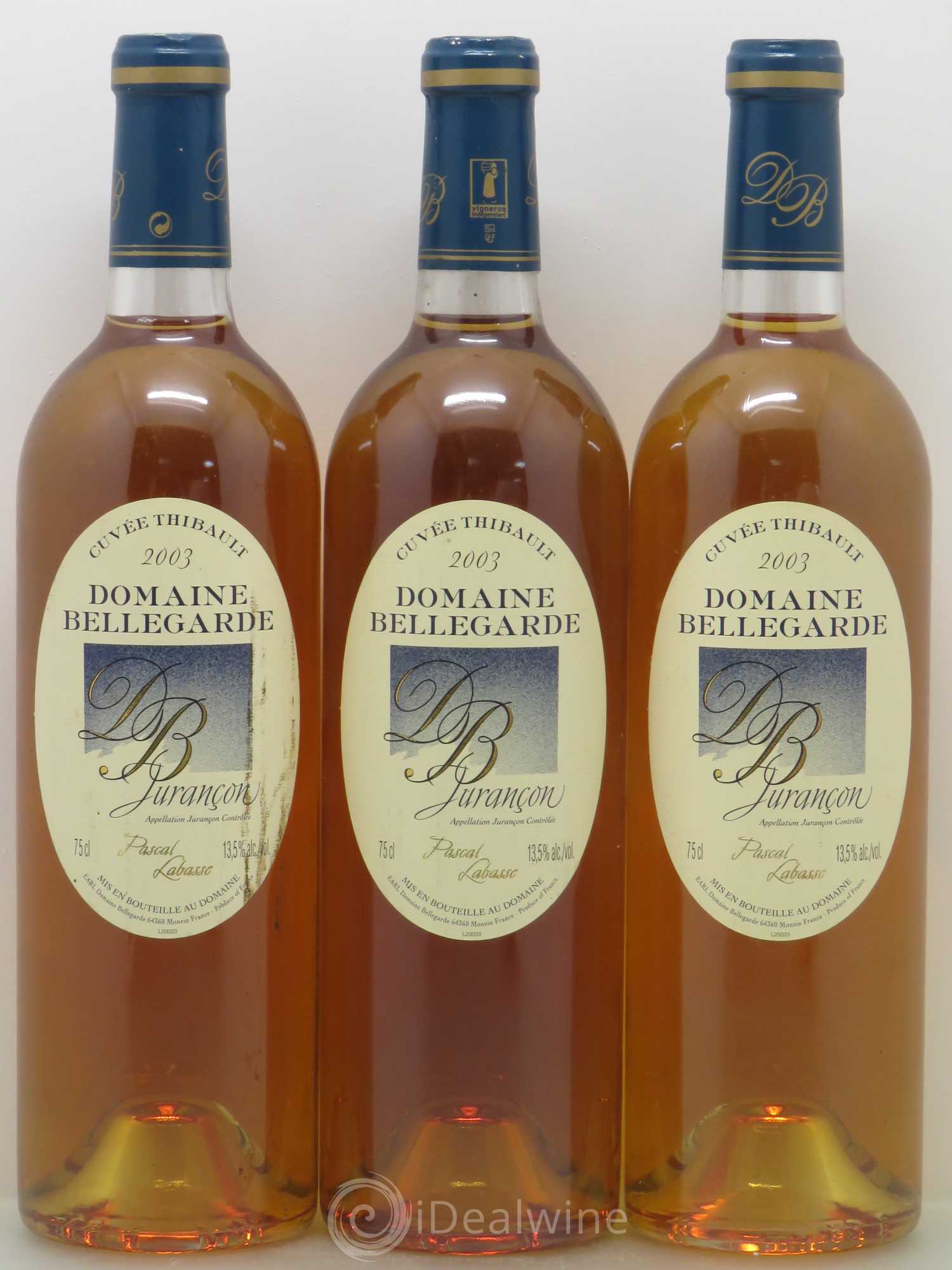 Divers Jurançon Cuvée Thibault Domaine Bellegarde 2003 - Posten von 3 Flaschen - 0