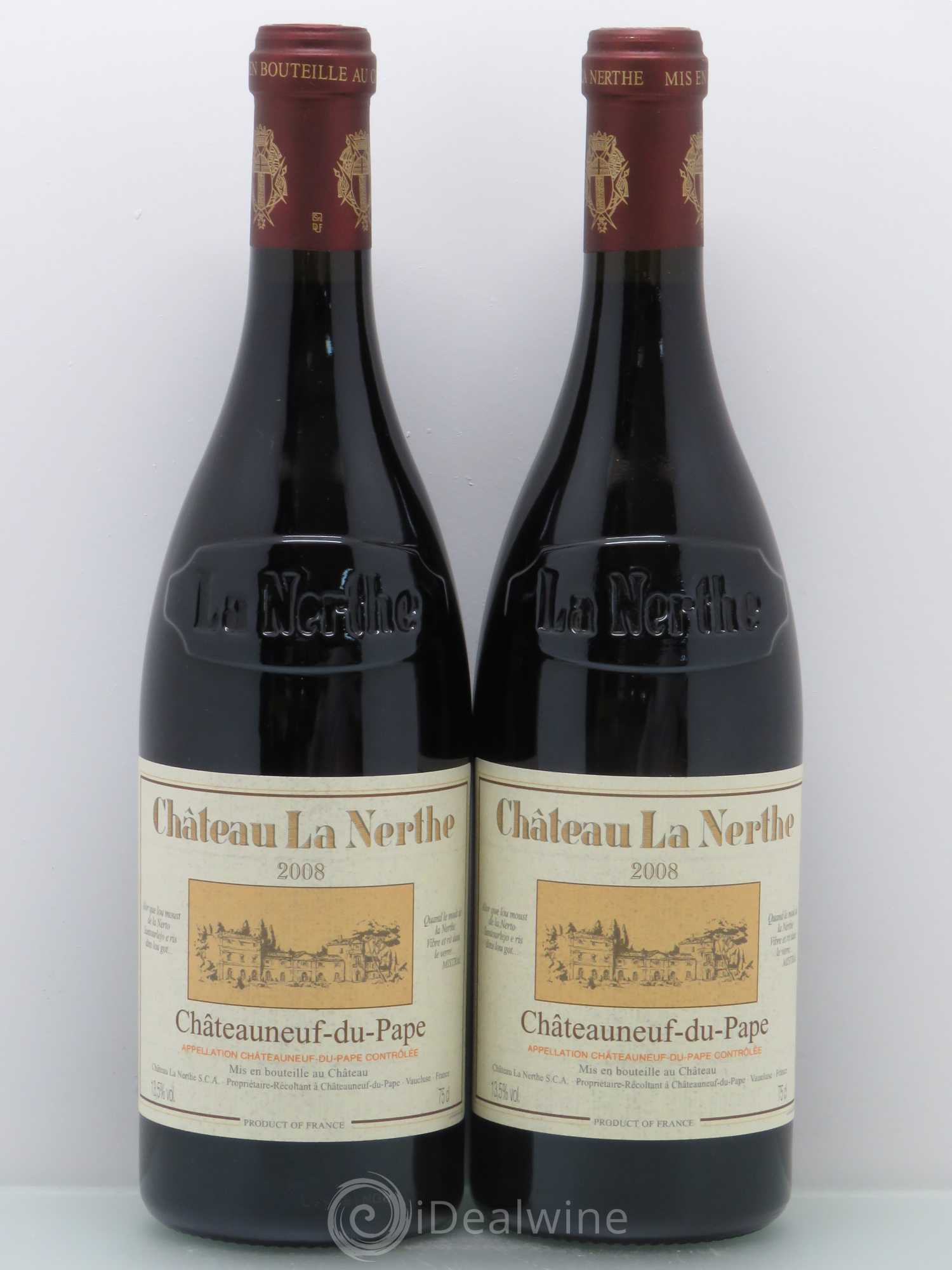 Châteauneuf-du-Pape Château la Nerthe Famille Richard 2008 - Lot de 2 bouteilles - 0