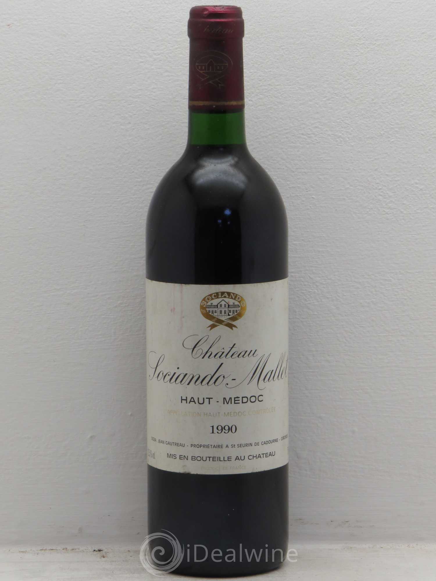 Château Sociando Mallet 1990 - Lot de 1 bouteille - 0