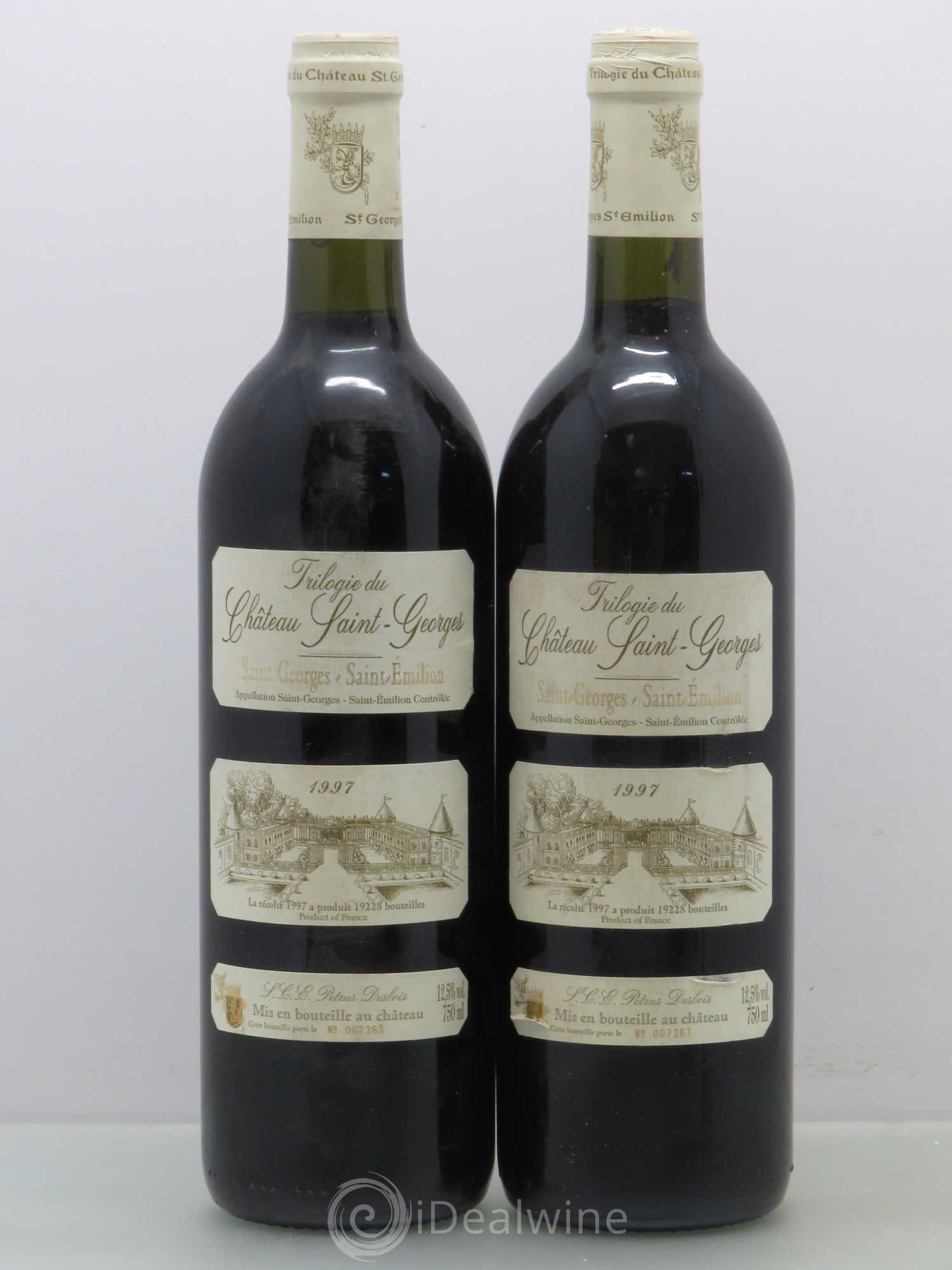 Saint-Émilion Trilogie du Château Saint Georges (sans prix de réserve) 1997 - Posten von 2 Flaschen - 0