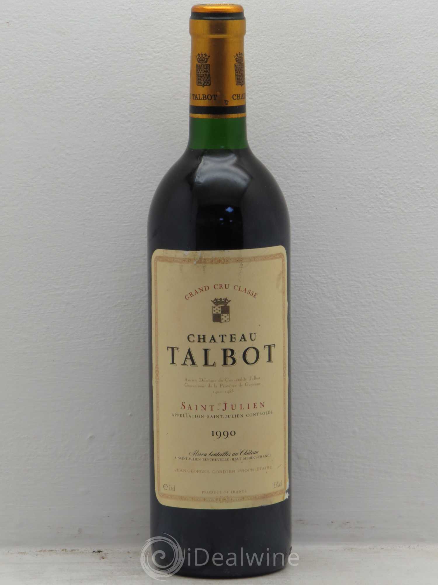 Château Talbot 4ème Grand Cru Classé 1990 - Lot de 1 bouteille - 0