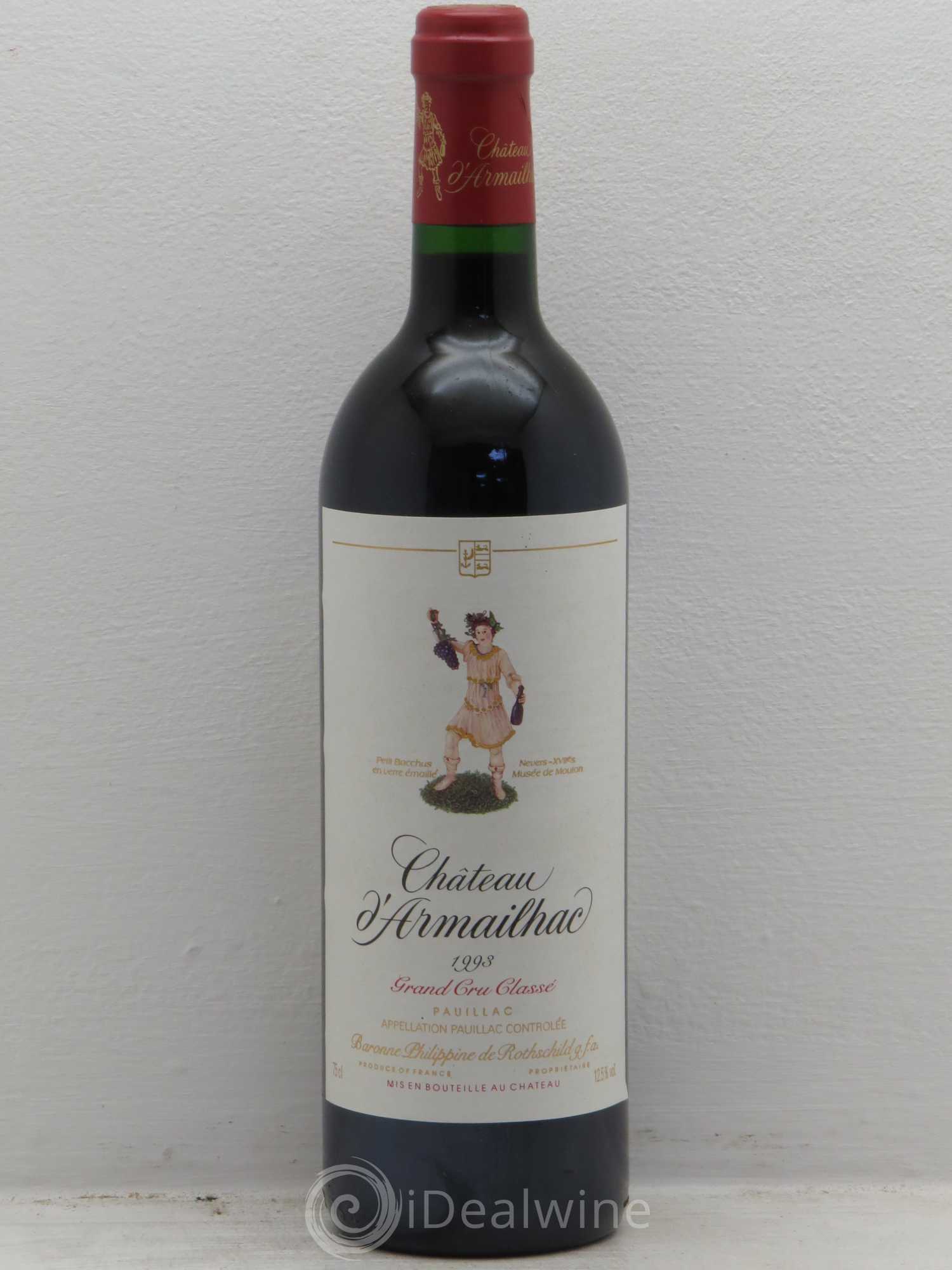 Château d' Armailhac - Mouton Baron(ne) Philippe 5ème Grand Cru Classé 1993 - Lot de 1 bouteille - 0