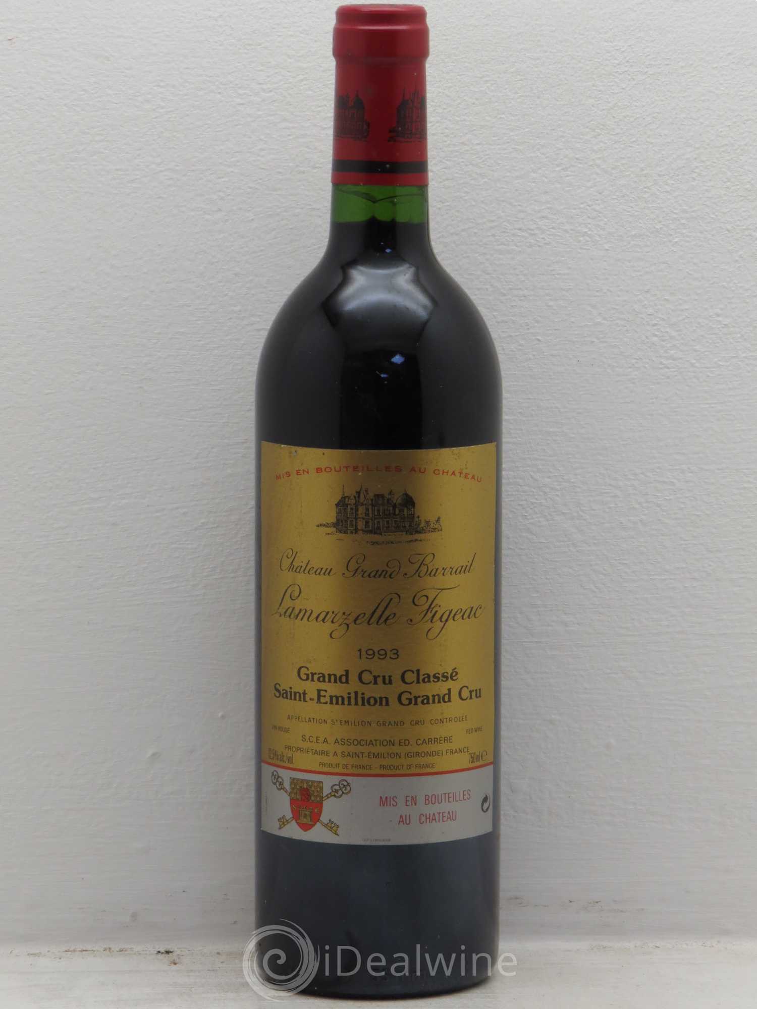 Château Grand Barrail Lamarzelle Figeac Grand Cru Classé 1993 - Lot de 1 bouteille - 0