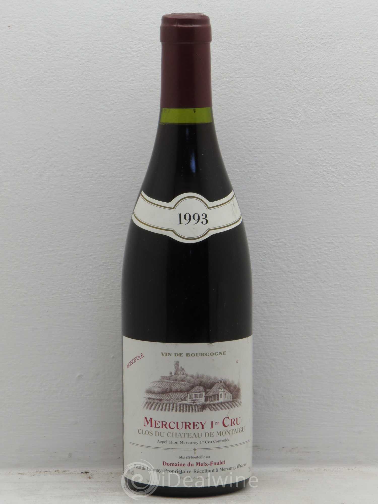 Mercurey 1er Cru chateau montaigu meix 1993 - Posten von 1 Flasche - 0
