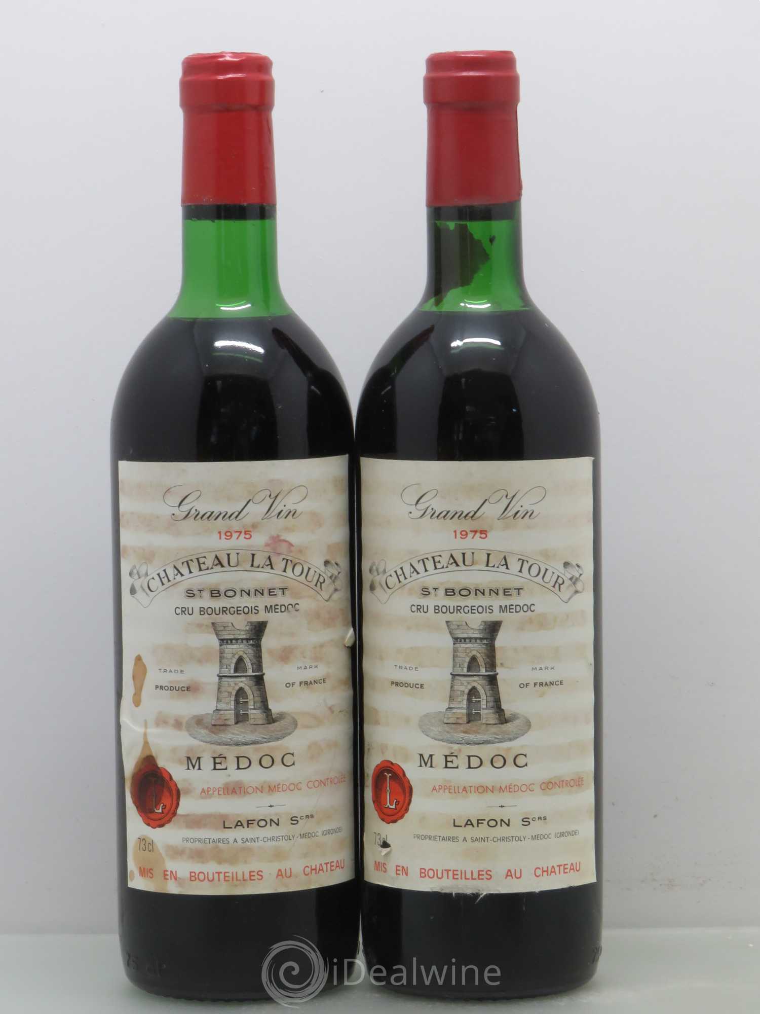 Château la Tour Saint-Bonnet Cru Bourgeois 1975 - Lot de 2 bouteilles - 0