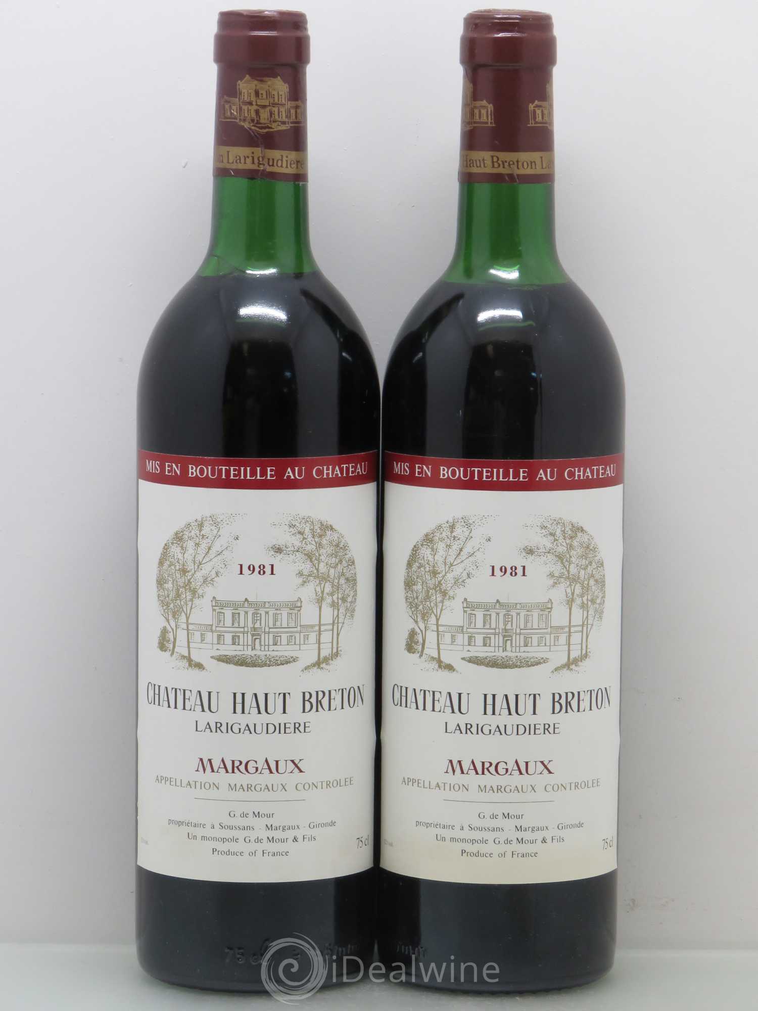 Château Haut Breton Larigaudière Cru Bourgeois 1981 - Lot de 2 bouteilles - 0
