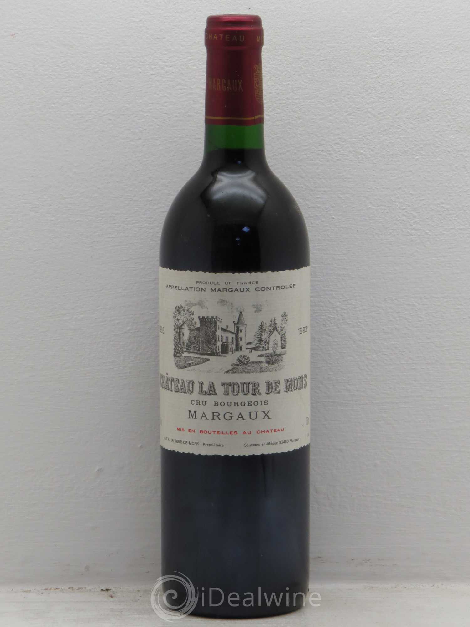 Château la Tour de Mons Cru Bourgeois 1993 - Lot de 1 bouteille - 0