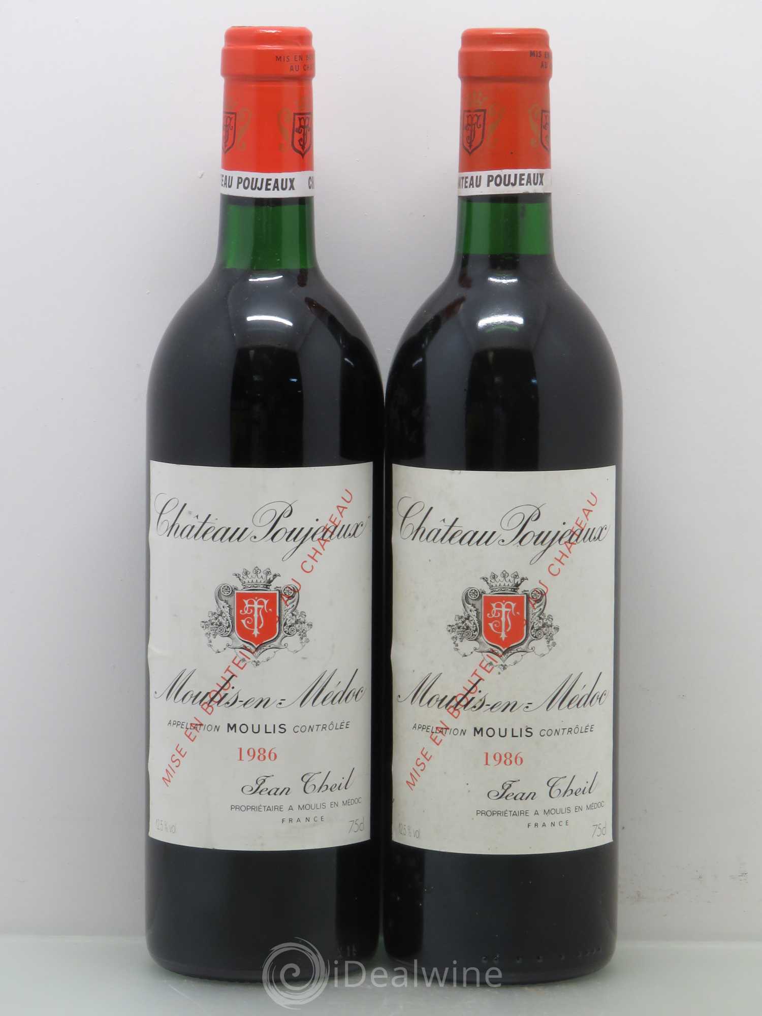 Château Poujeaux 1986 - Lot de 2 bouteilles - 0