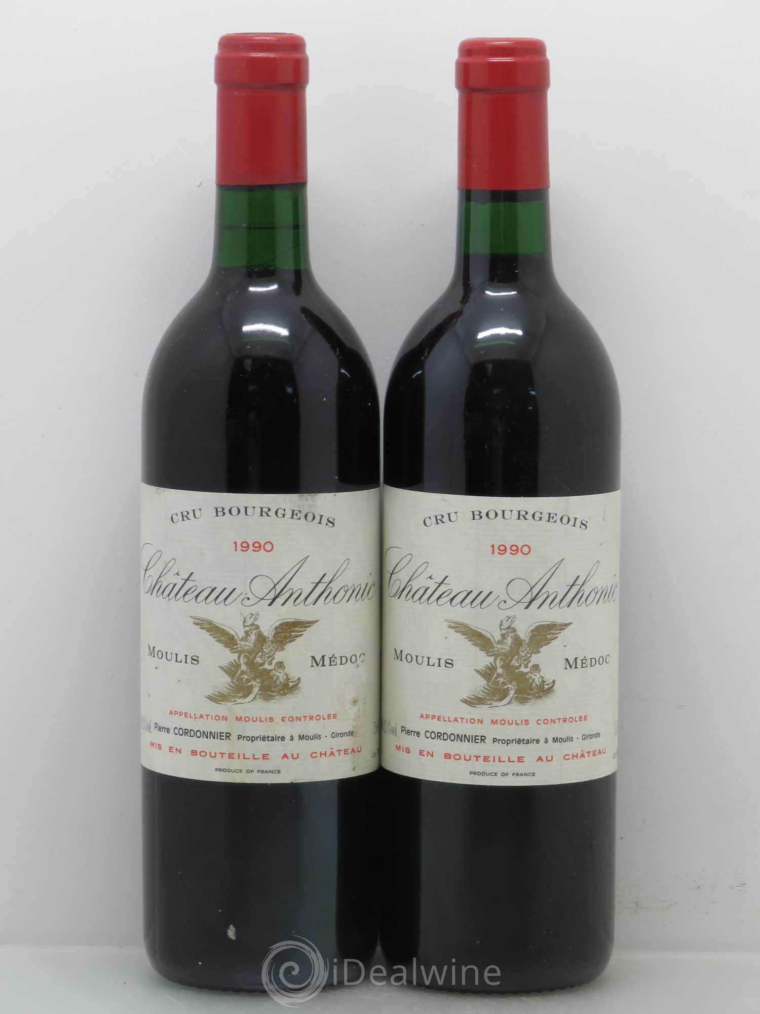 Château Anthonic Cru Bourgeois 1990 - Lot de 2 bouteilles - 0