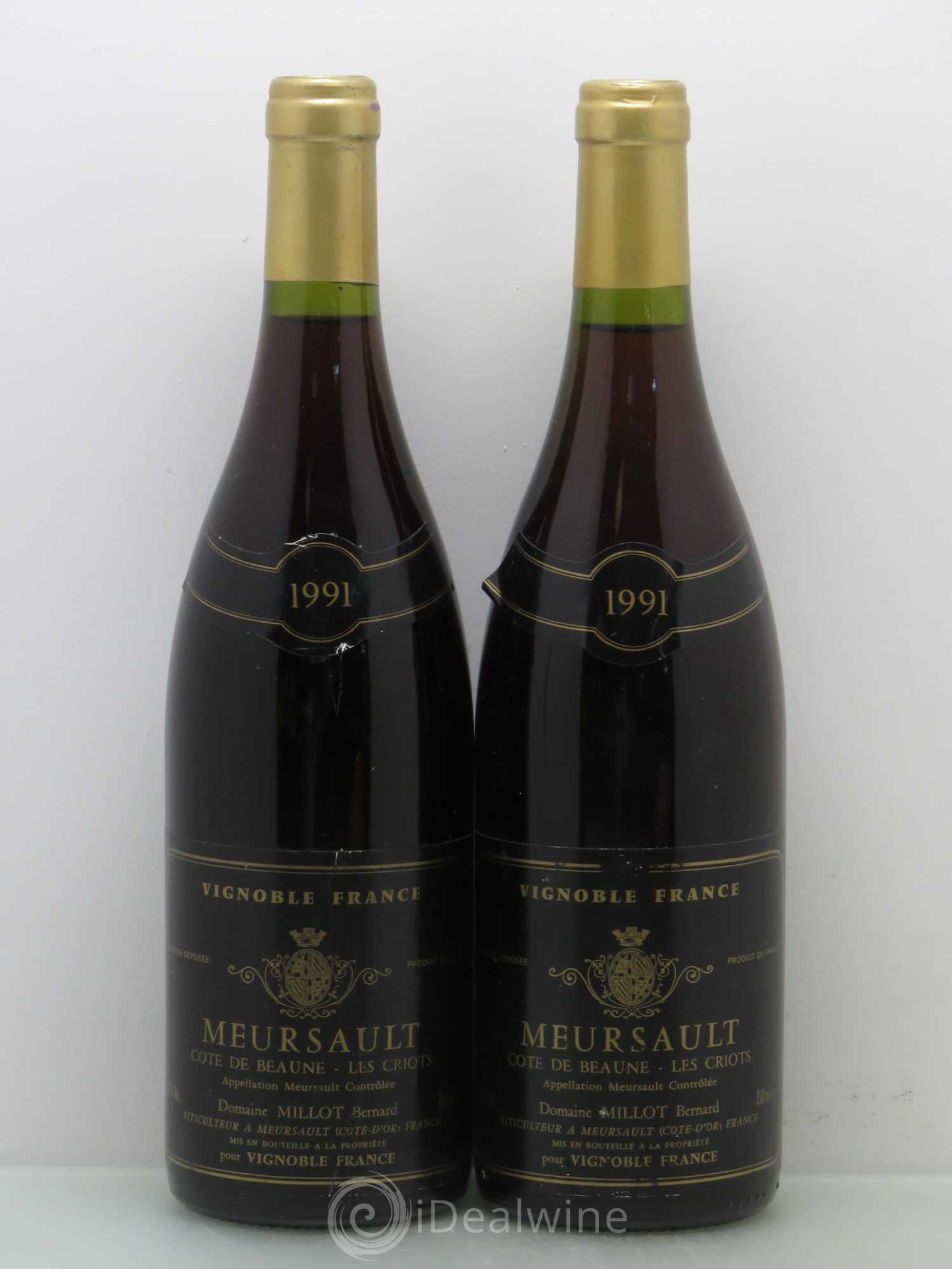Meursault Les Criots - Millot 1991 - Posten von 2 Flaschen - 0