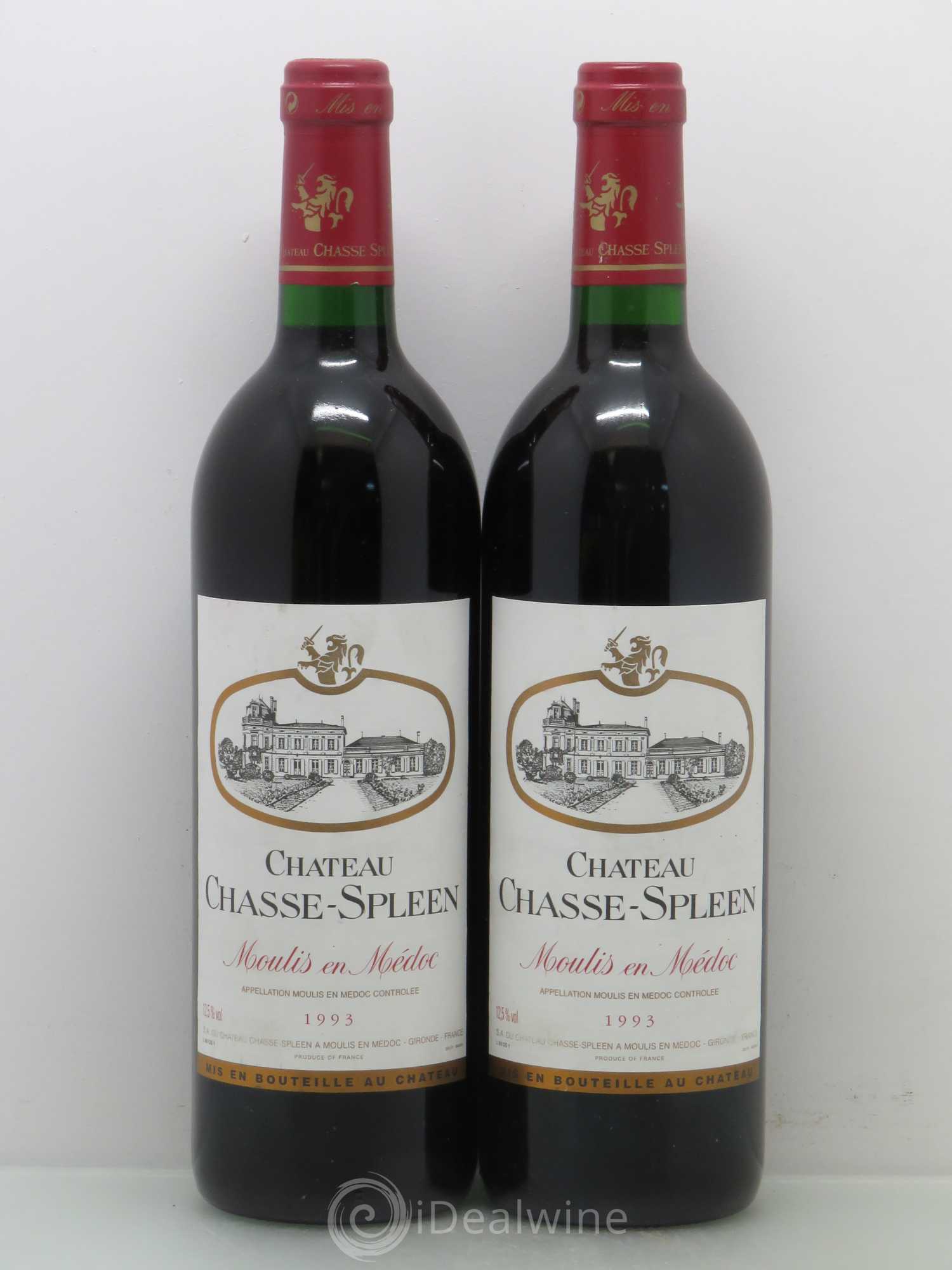 Château Chasse Spleen 1993 - Lot de 2 bouteilles - 0