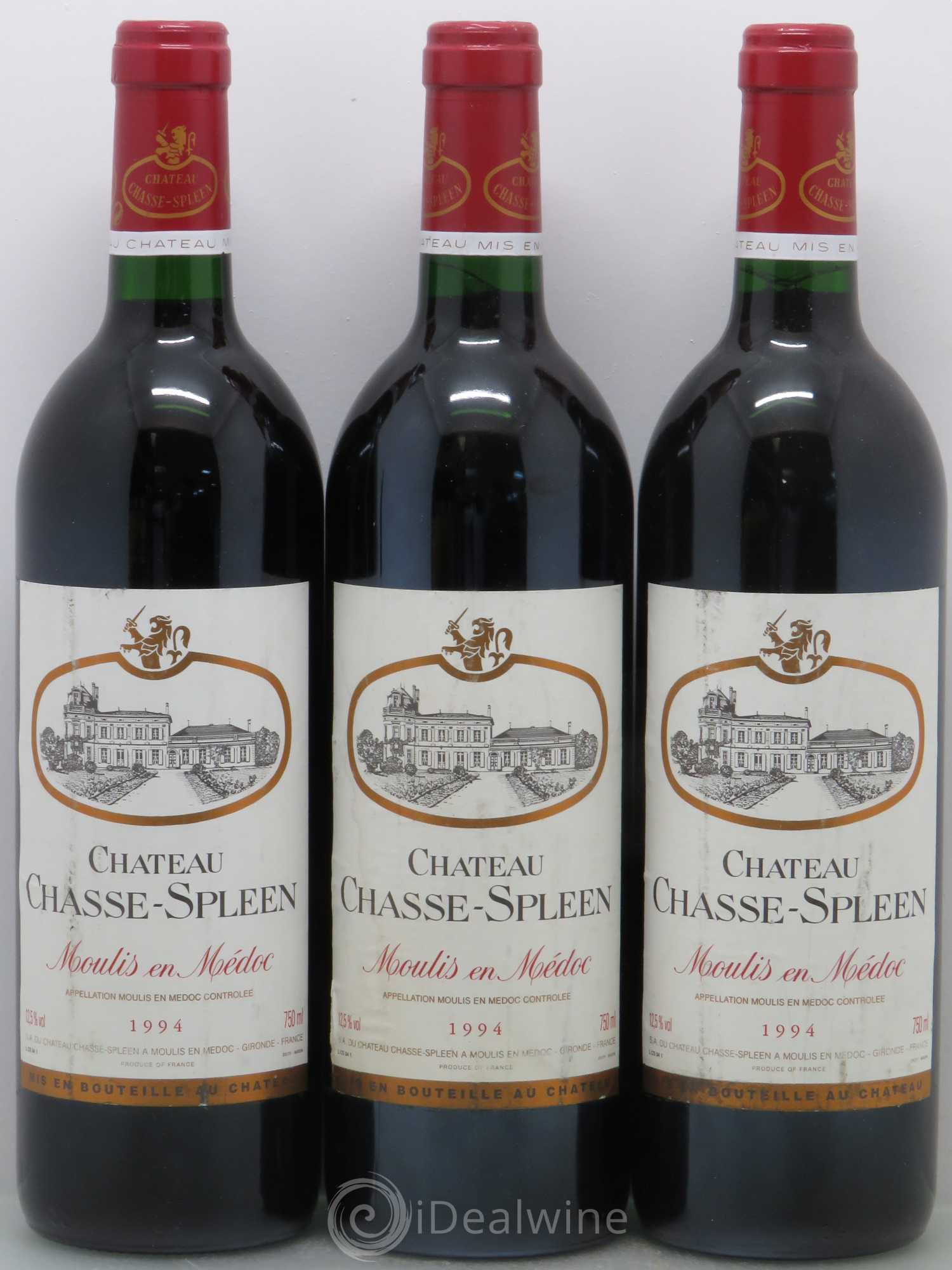 Château Chasse Spleen 1994 - Lot de 3 bouteilles - 0
