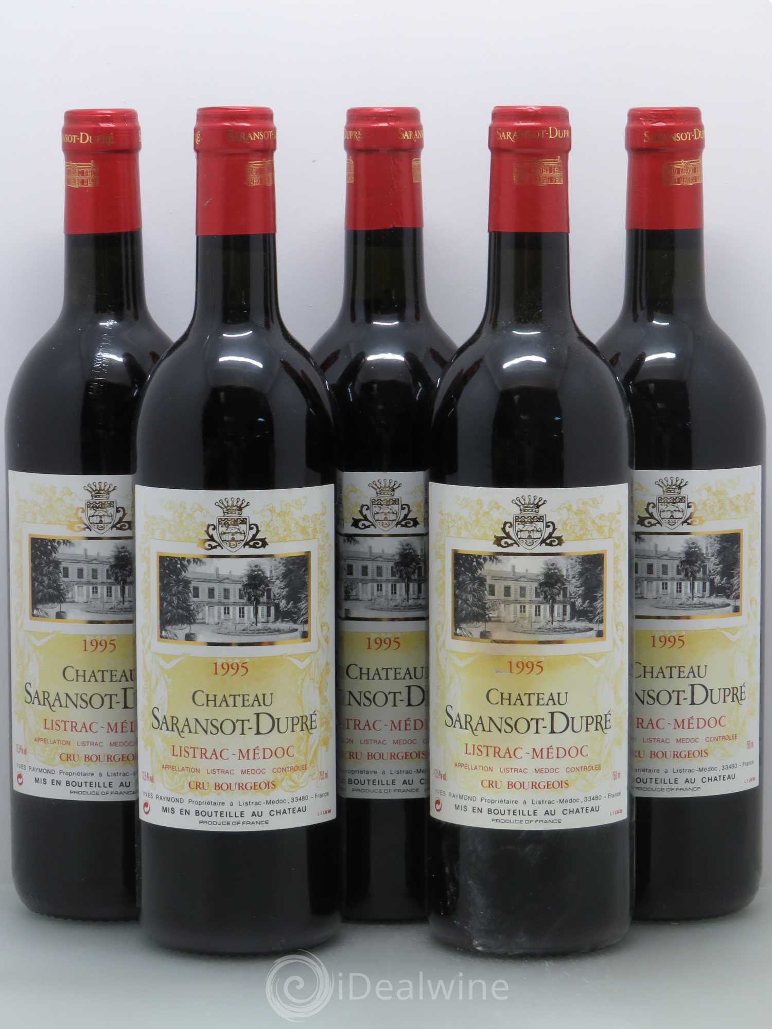 Château Saransot Dupré Cru Bourgeois 1995 - Lot de 5 bouteilles - 0