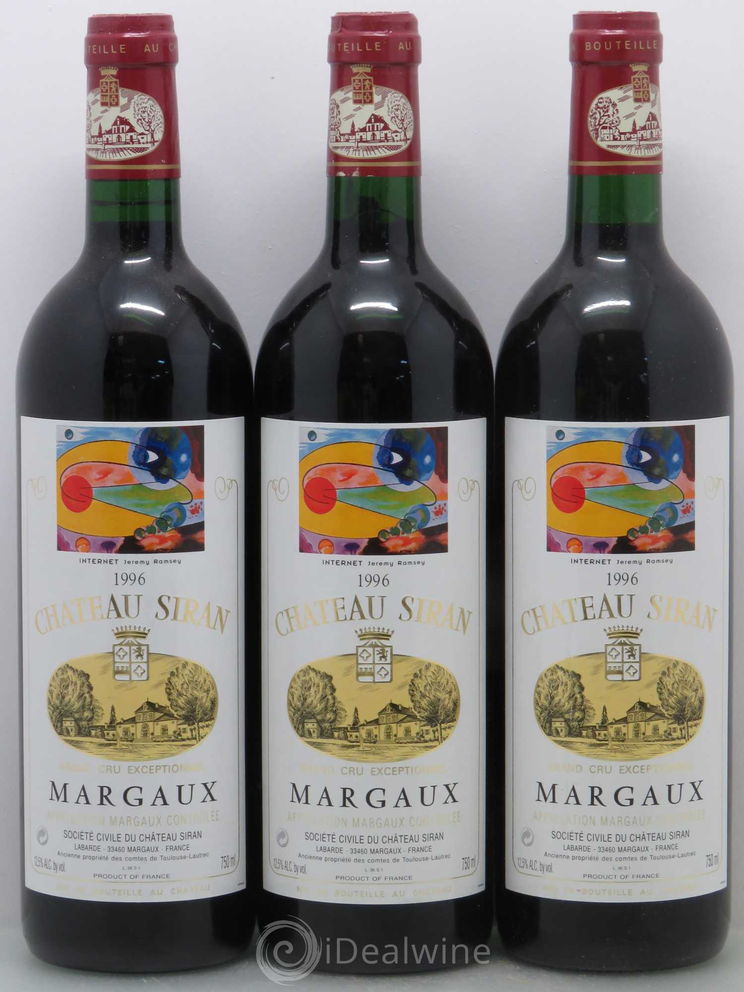 Château Siran 1996 - Lot de 3 bouteilles - 0