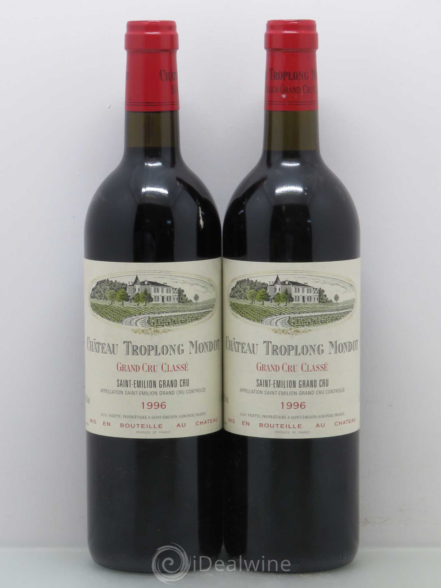 Château Troplong Mondot 1er Grand Cru Classé B 1996 - Lot de 2 bouteilles - 0