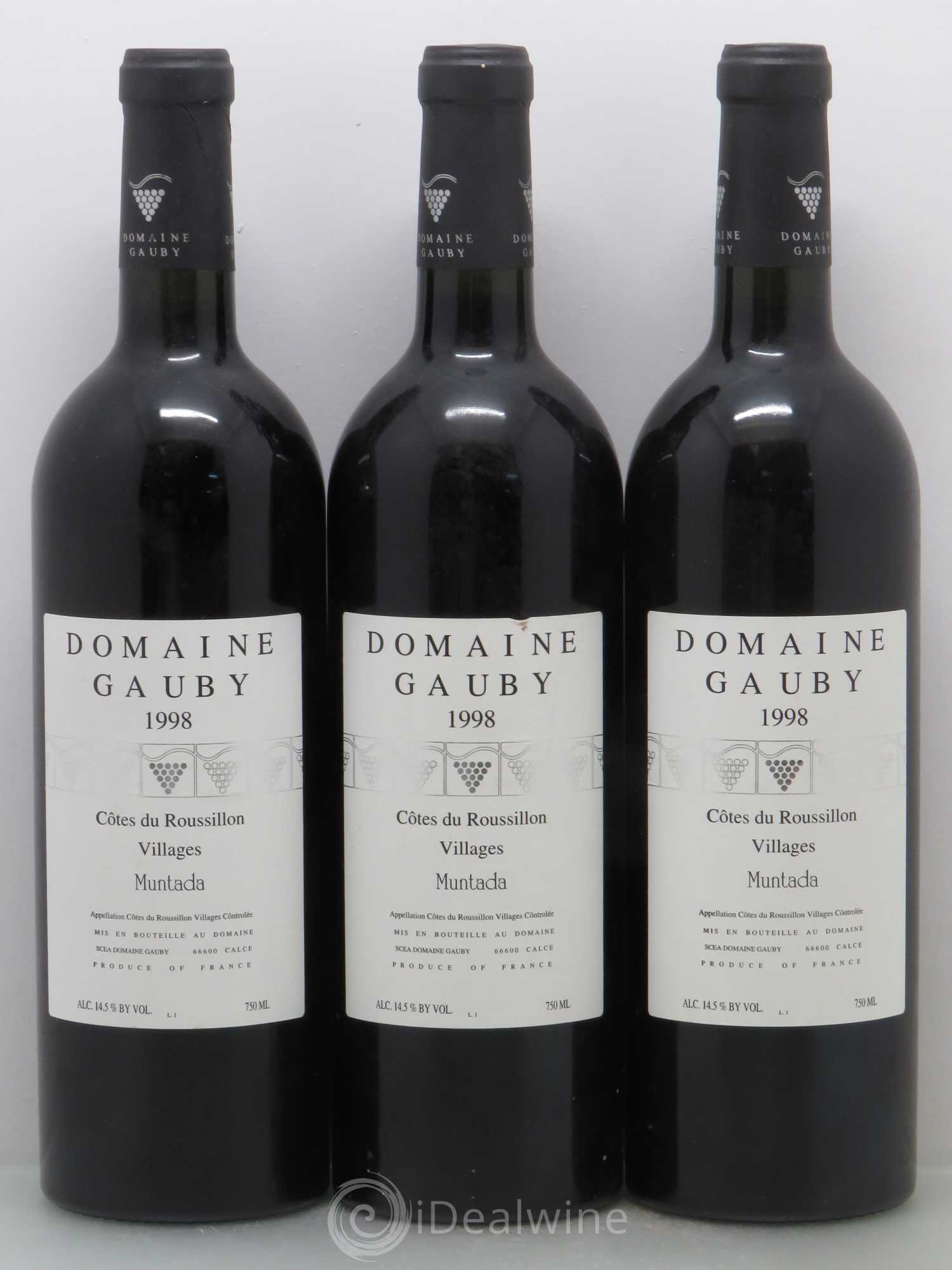 Côtes Catalanes (anciennement Côtes du Roussillon Villages) La Muntada Gauby (Domaine) 1998 - Lot de 3 bouteilles - 0