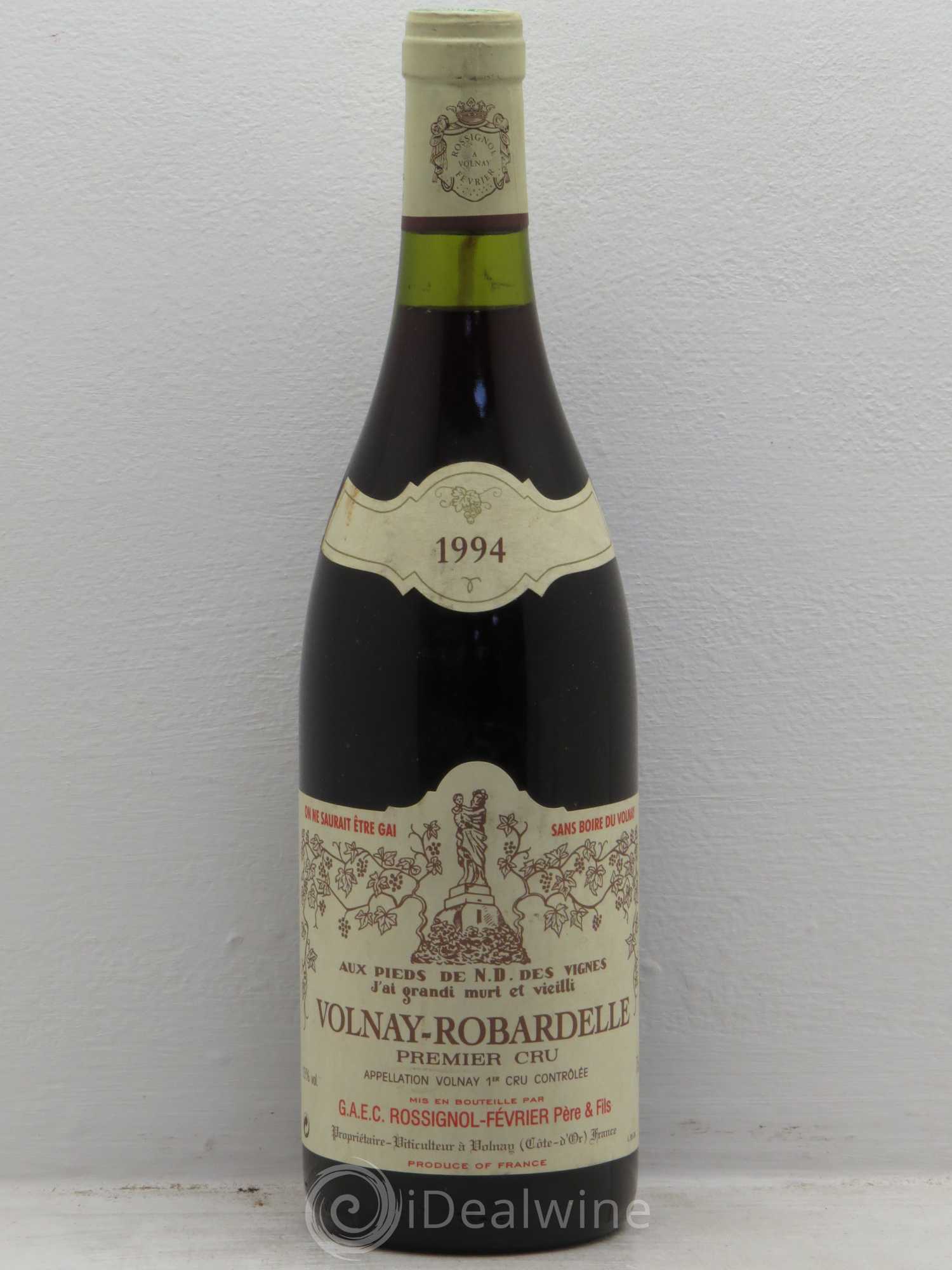 Volnay Robardelle rossignol février 1994 - Posten von 1 Flasche - 0